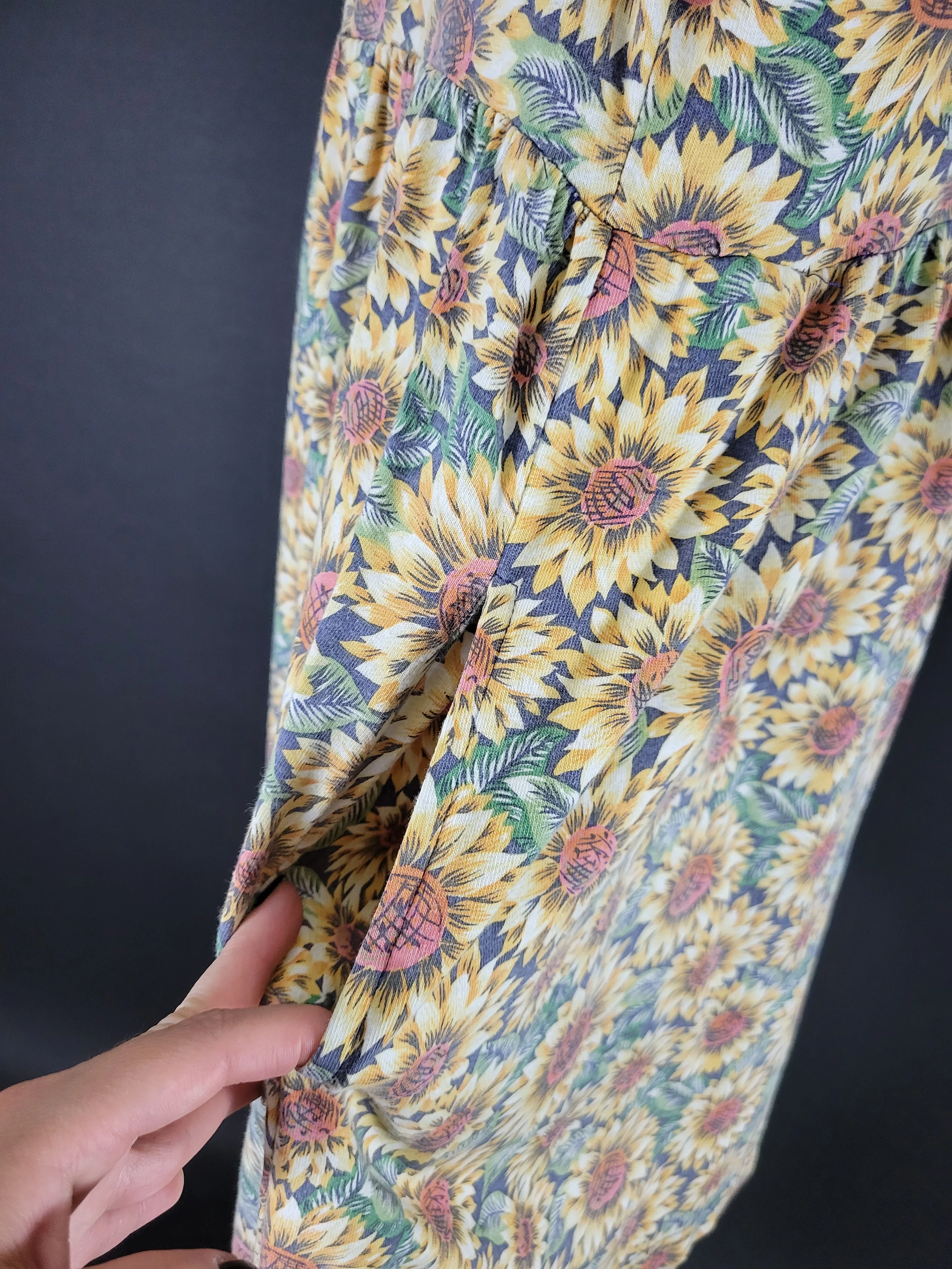 90s/00s Sunflower Print Short Sleeve Romper By Energie - Image 11