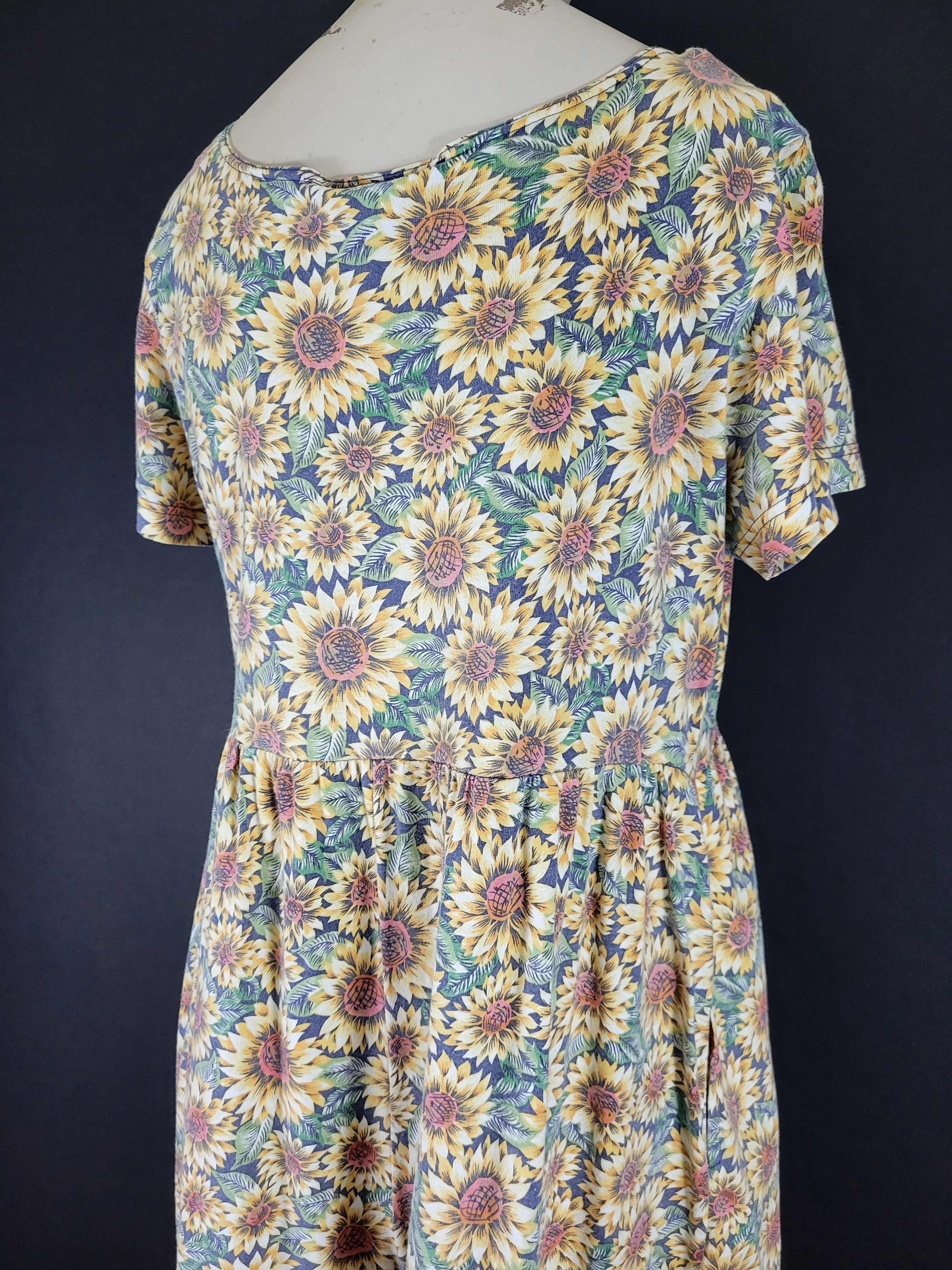 90s/00s Sunflower Print Short Sleeve Romper By Energie - Image 12