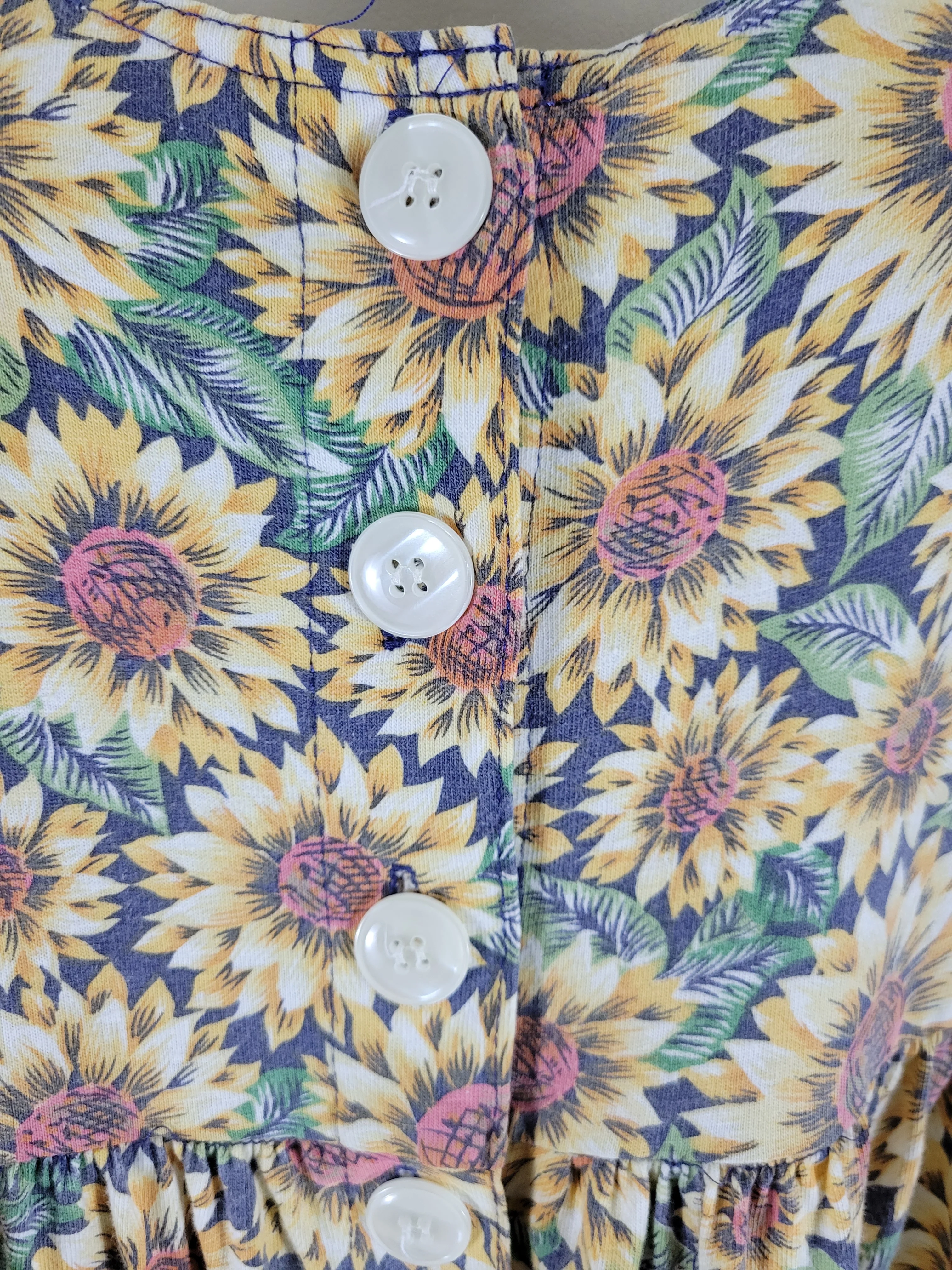 90s/00s Sunflower Print Short Sleeve Romper By Energie - Image 5