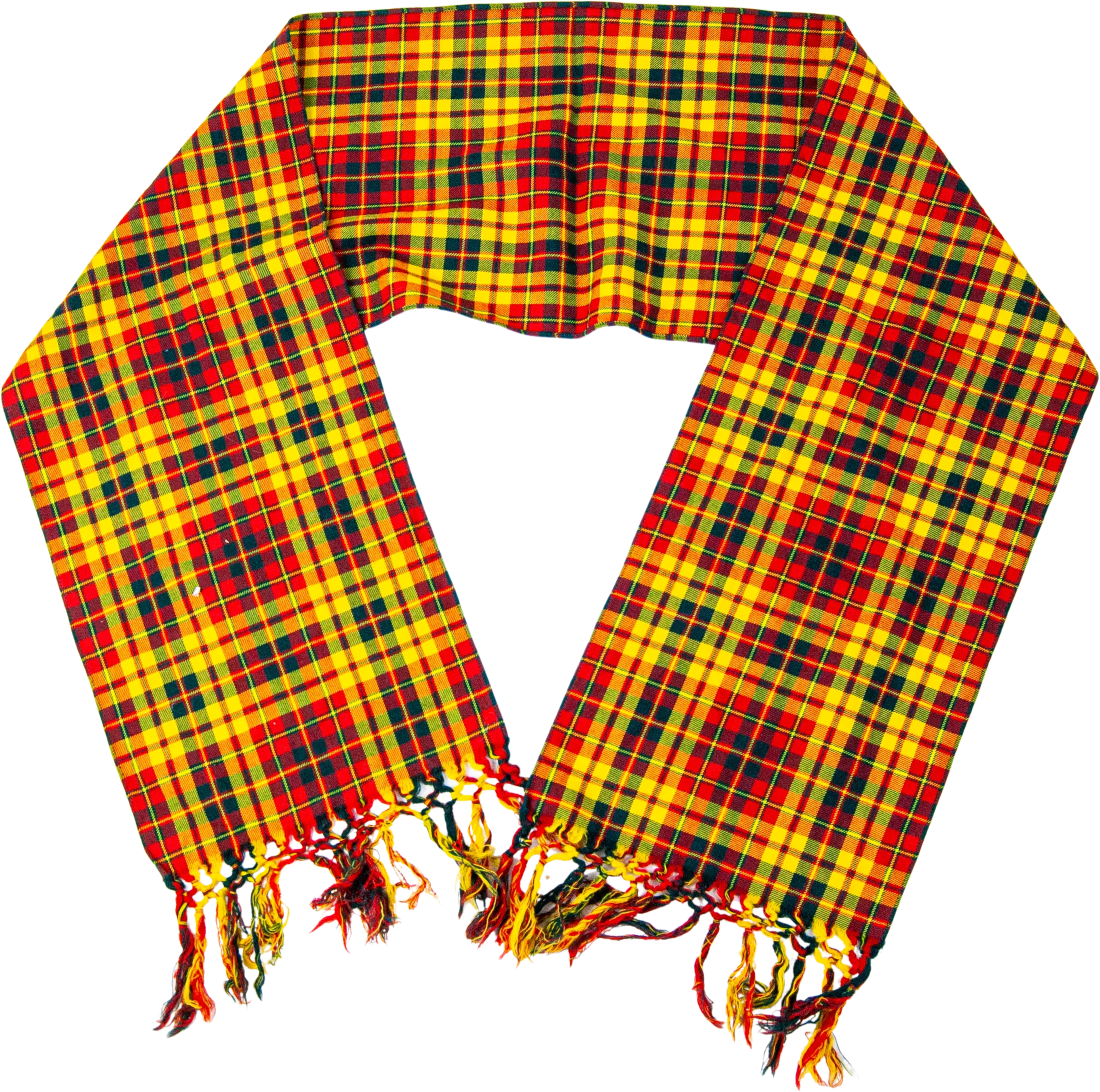 90s/00s Tartan Four Knot Fringe Wool Scarf By D.c. Dalgliesh