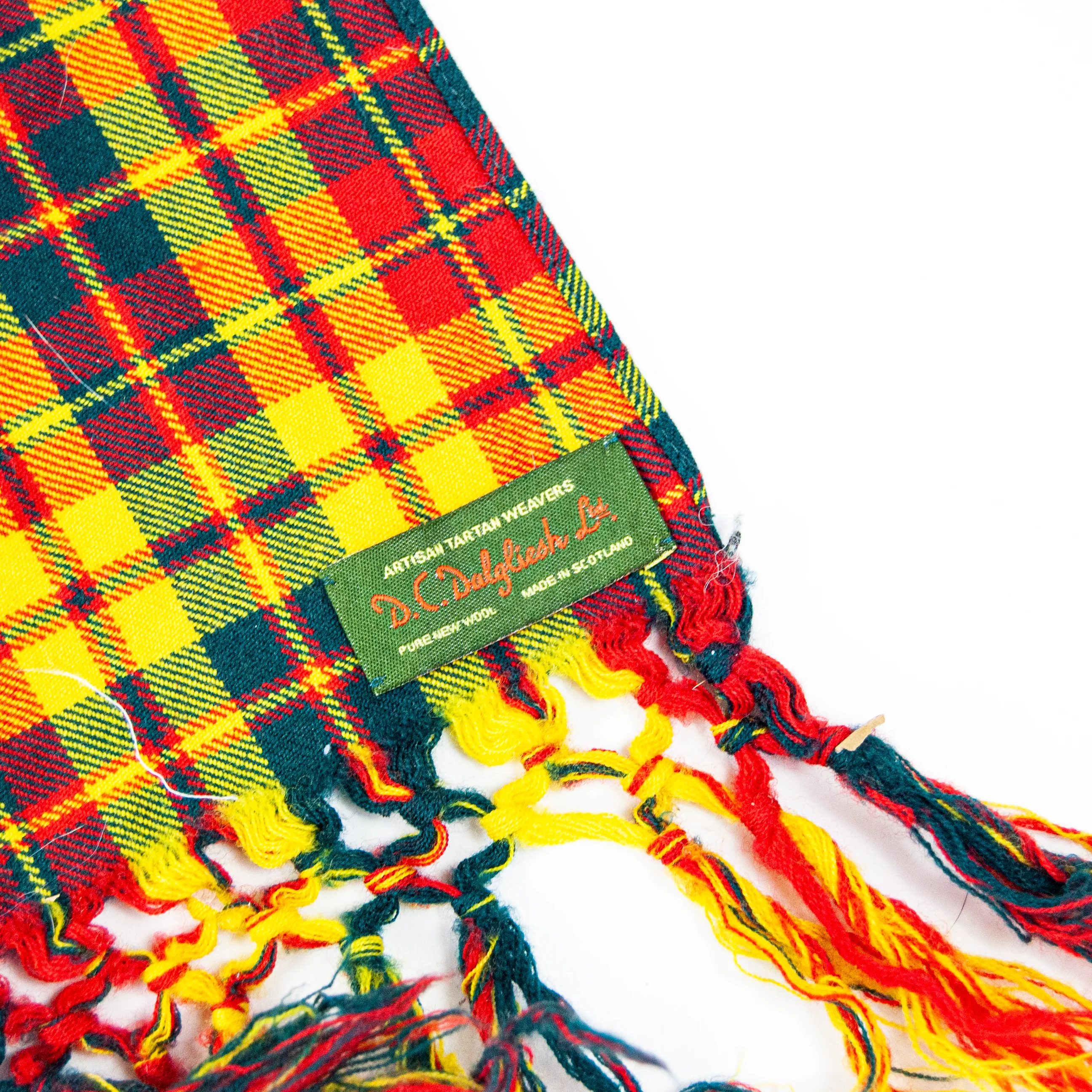 90s/00s Tartan Four Knot Fringe Wool Scarf By D.c. Dalgliesh - Image 3