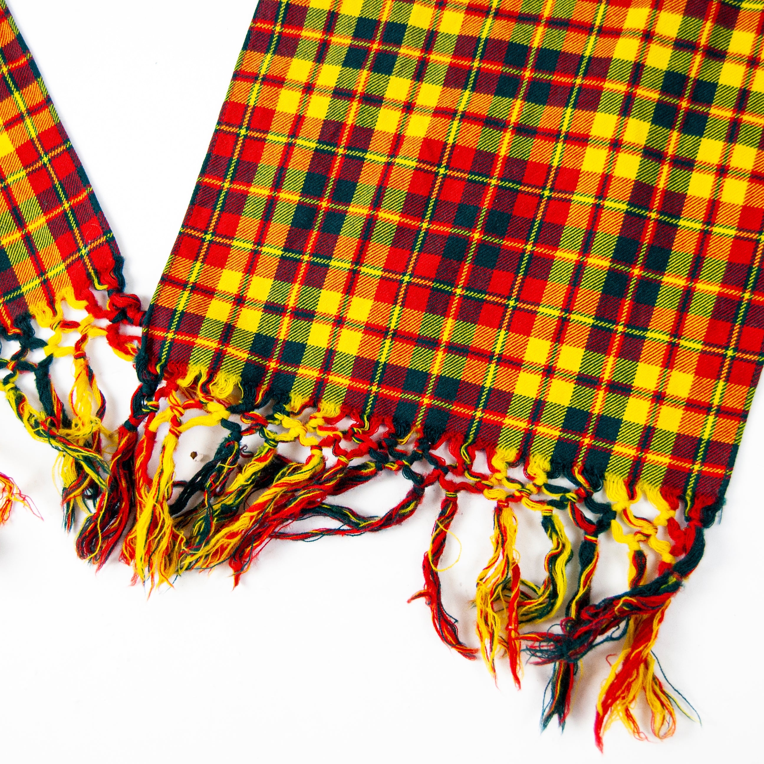90s/00s Tartan Four Knot Fringe Wool Scarf By D.c. Dalgliesh - Image 5