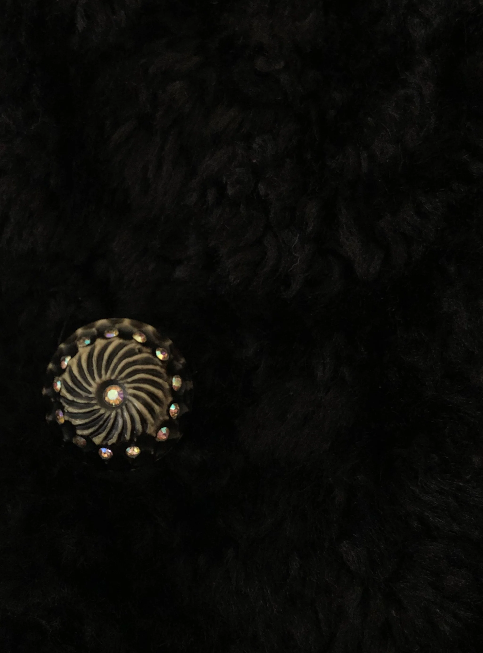 90s/00s Teddy Faux Fur Black Long Sleeve Coat - Image 9