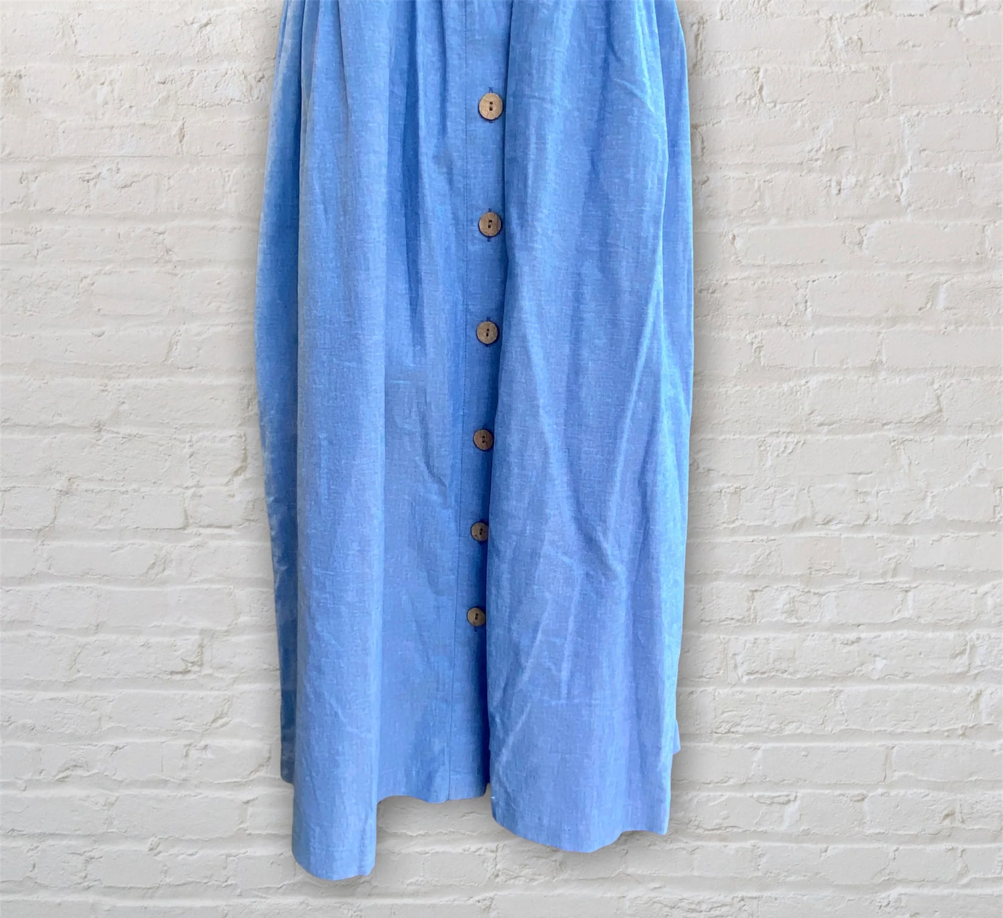 90s/00s Tropical Embroidered Denim Dress By Bechamel - Image 6