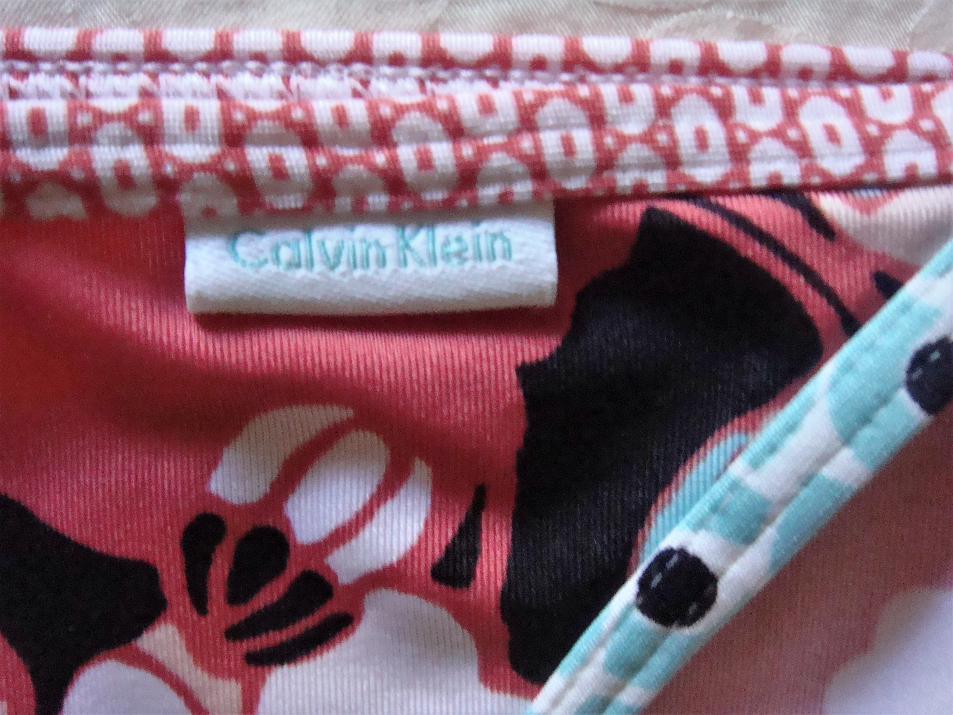 90s/00s Tropical Print String Bikini Panty By Calvin Klein - Image 5