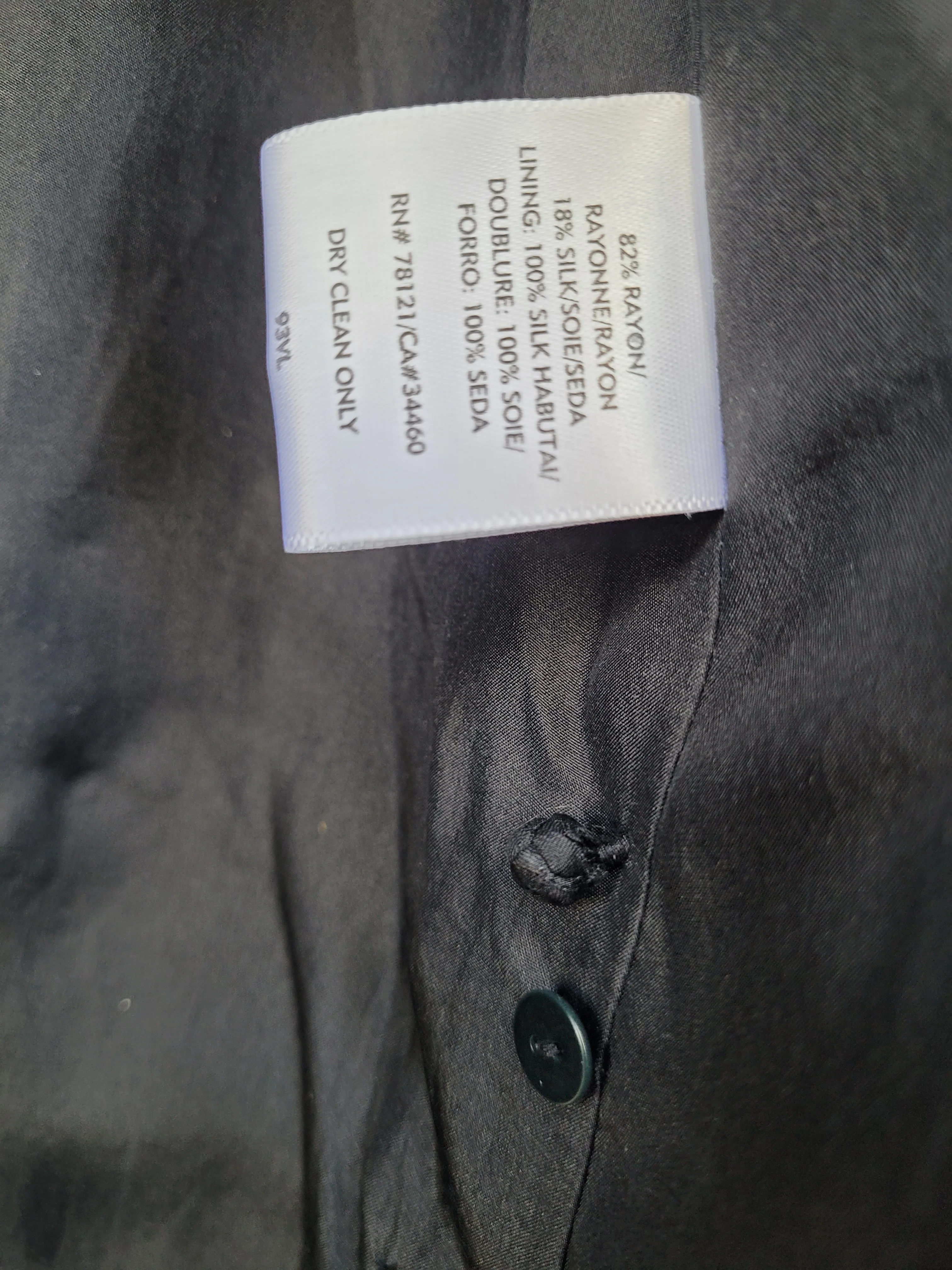 90s/00s Velvet Black Collar Silk Open Jacket by Eileen Fisher - Image 6
