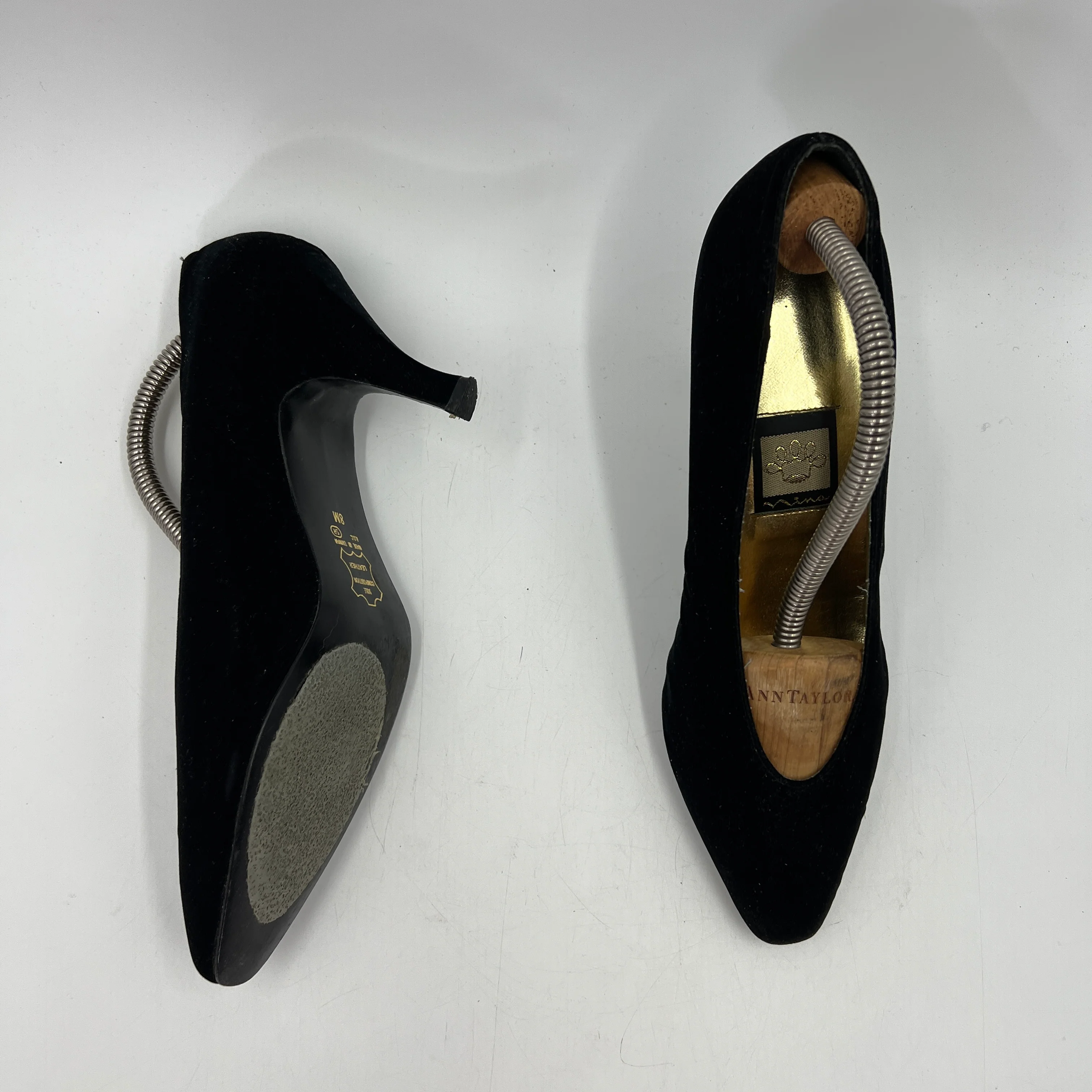 90s/00s Velvet Heels Black Pumps Dark Romantic By Nina - Image 7