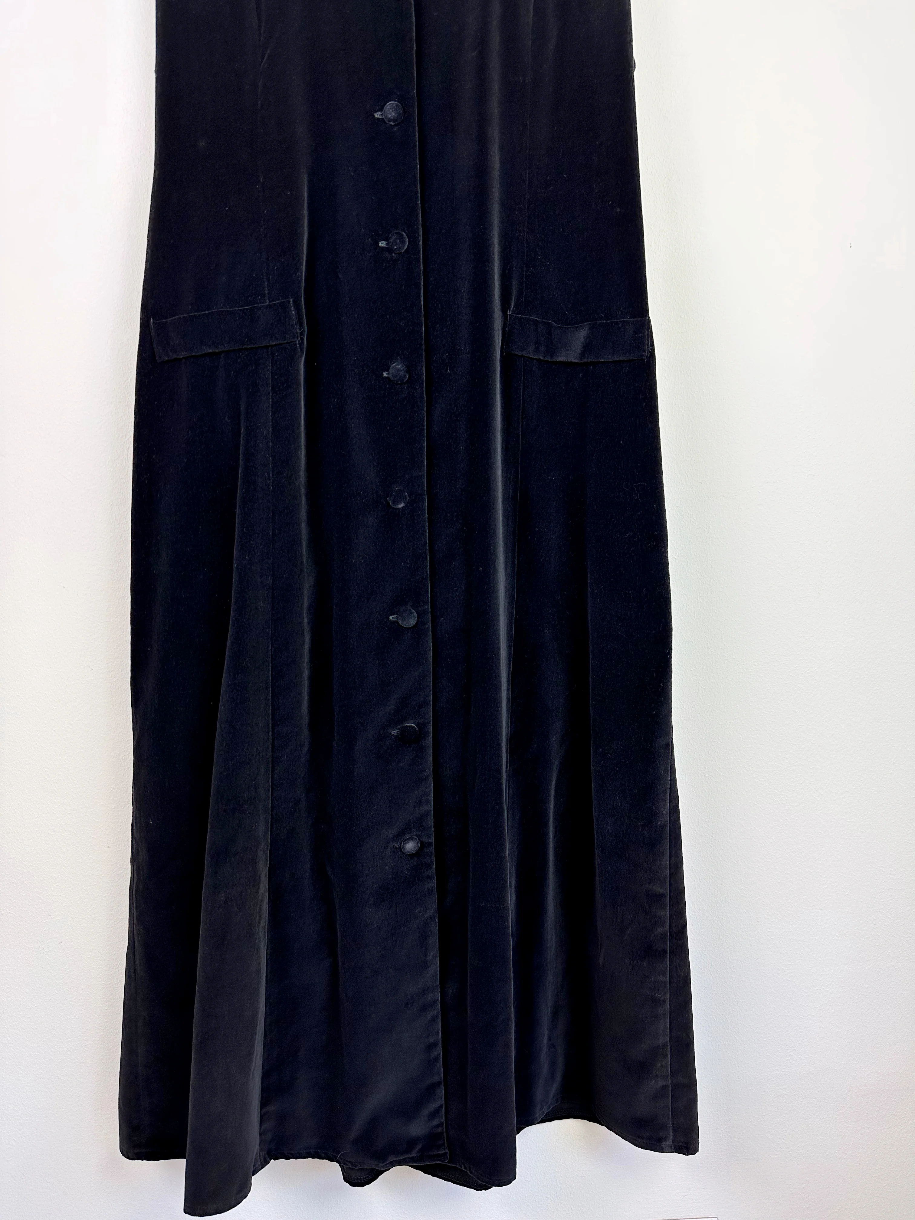 90s/00s Vintage 90s Black Velvet Dress By Karen Scott - Image 4