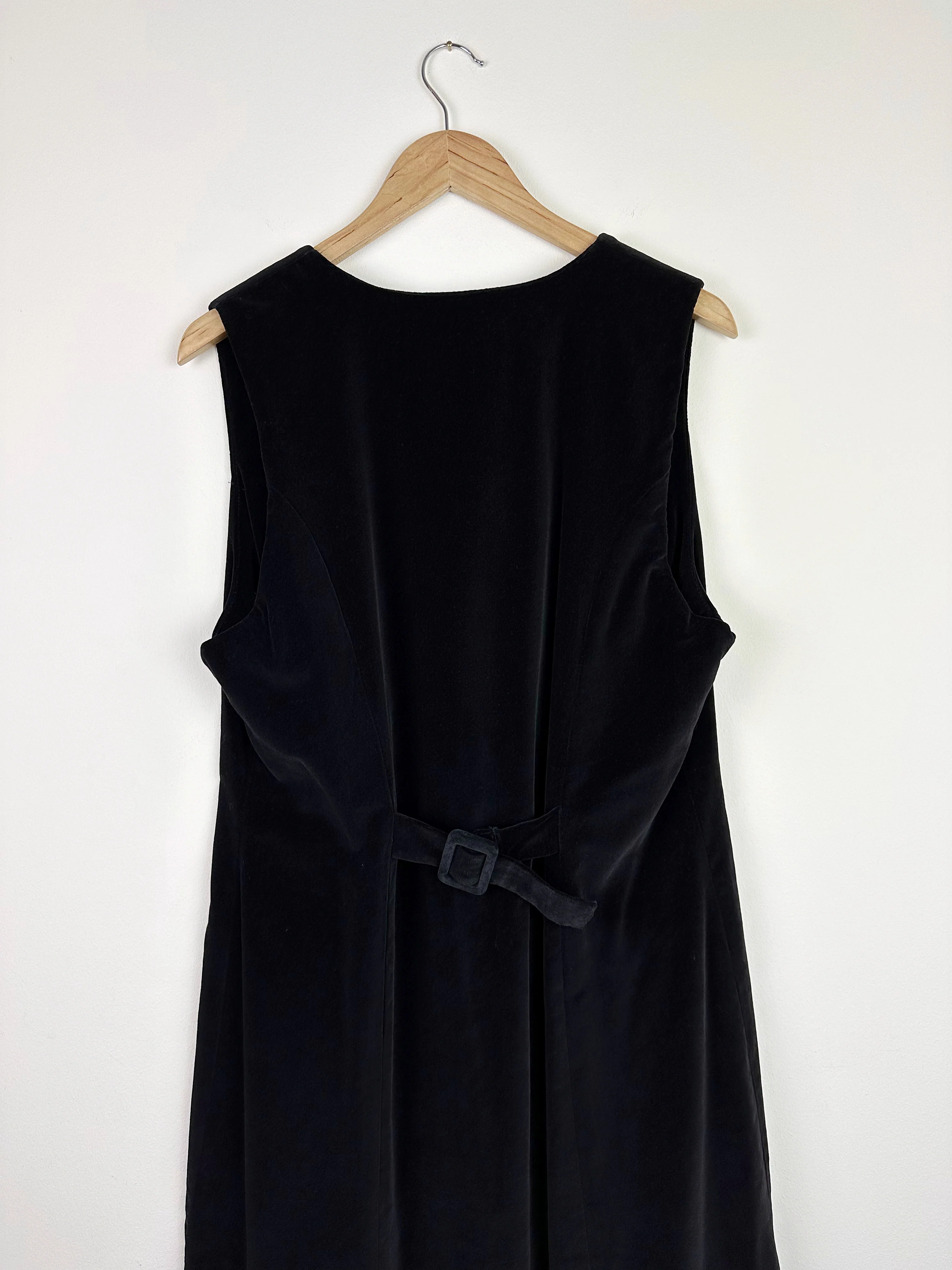 90s/00s Vintage 90s Black Velvet Dress By Karen Scott - Image 7