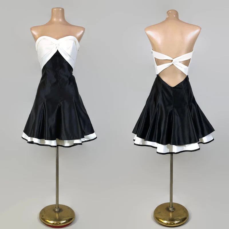 90s/00s Vintage Strapless Open Back Mini Party Dress By Jessica Mcclintock for Gunne Sax - Image 3