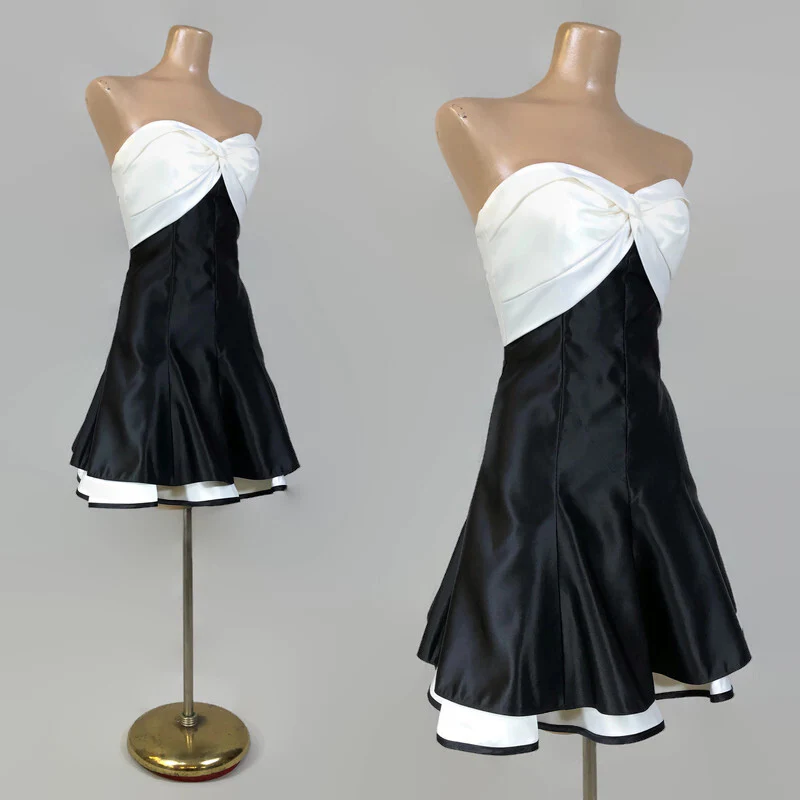 90s/00s Vintage Strapless Open Back Mini Party Dress By Jessica Mcclintock for Gunne Sax - Image 6