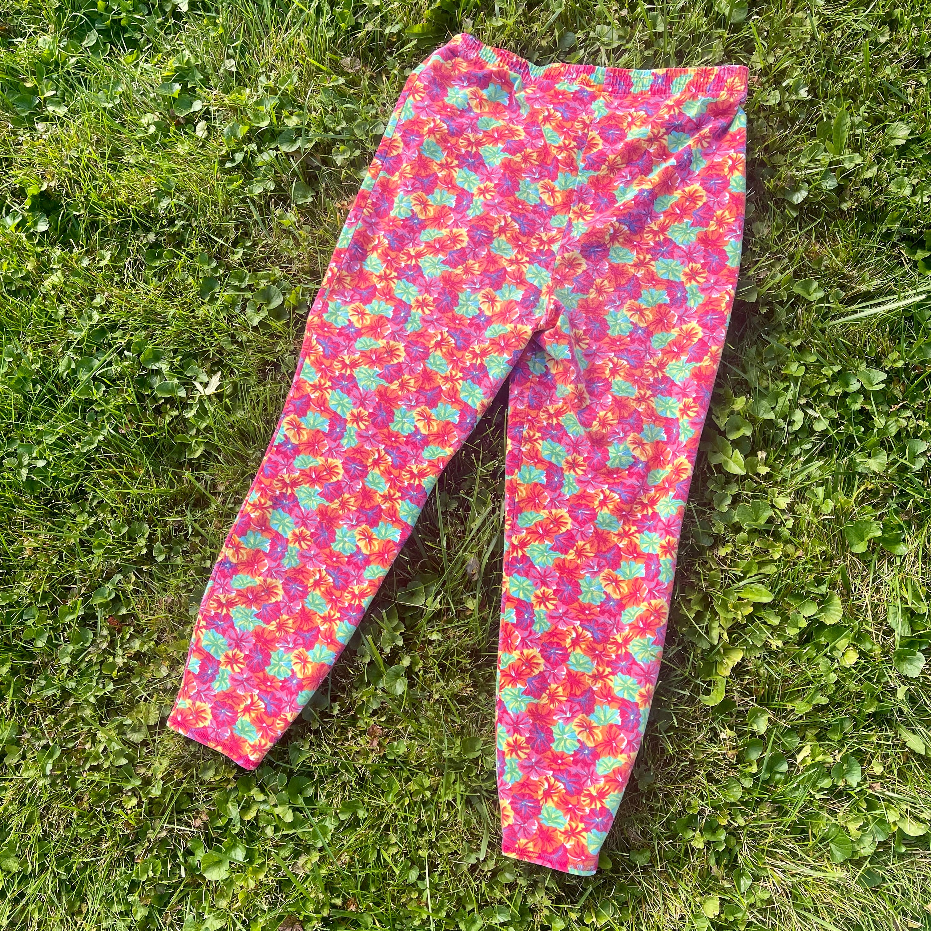 90s/00s Vintage Vibrant Floral Elastic Waistband Pants By Elisabeth - Image 6