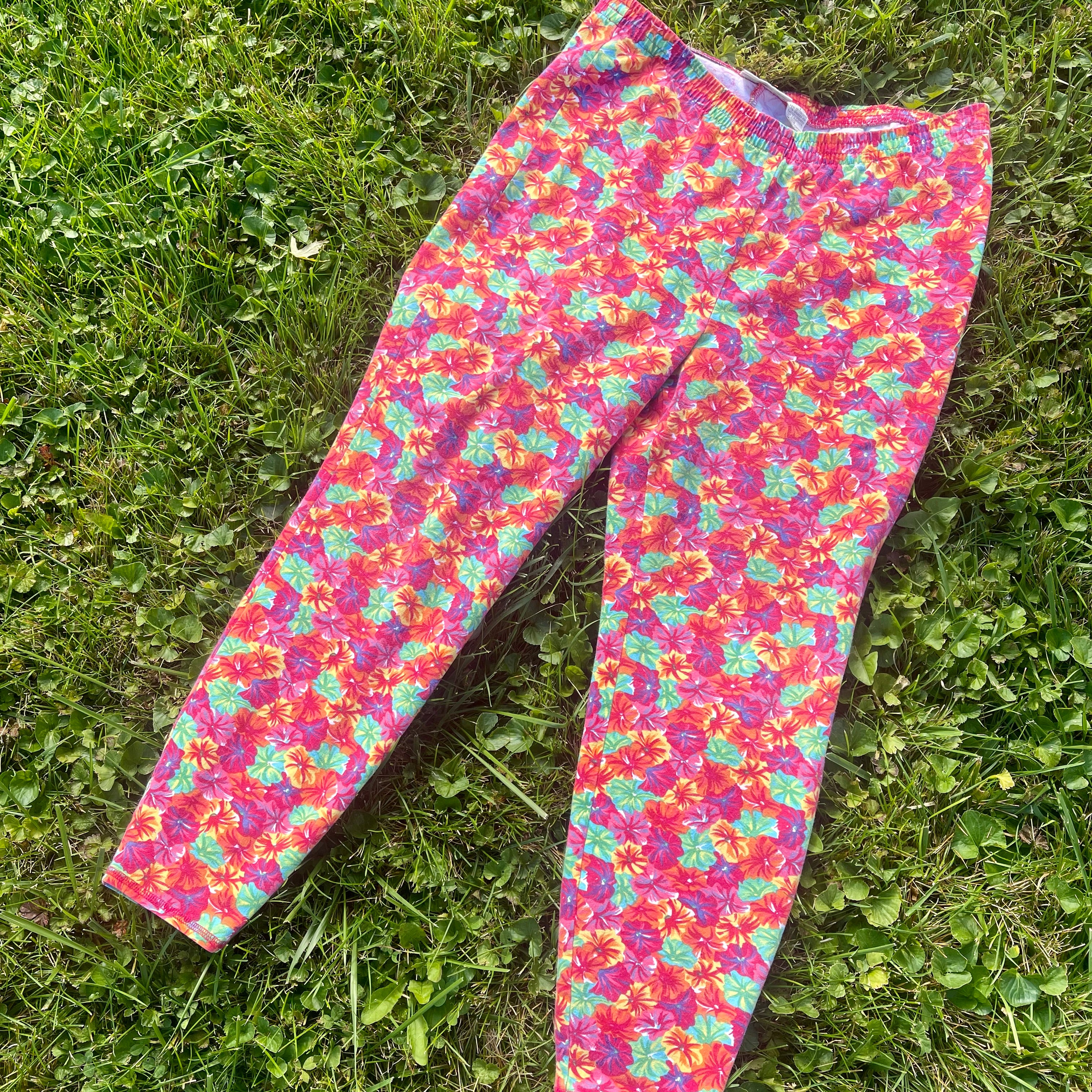 90s/00s Vintage Vibrant Floral Elastic Waistband Pants By Elisabeth - Image 8