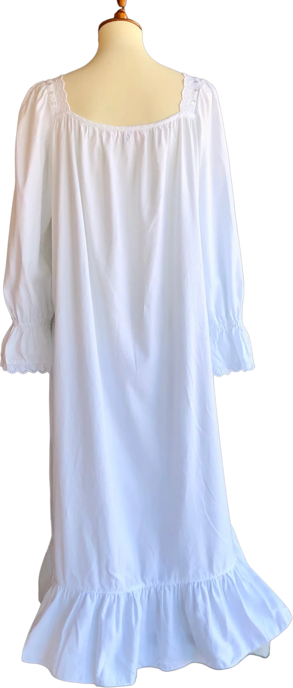 90s/00s White Flannel Nightgown Country Prairie Cottage By Victoria's Secret - Image 2