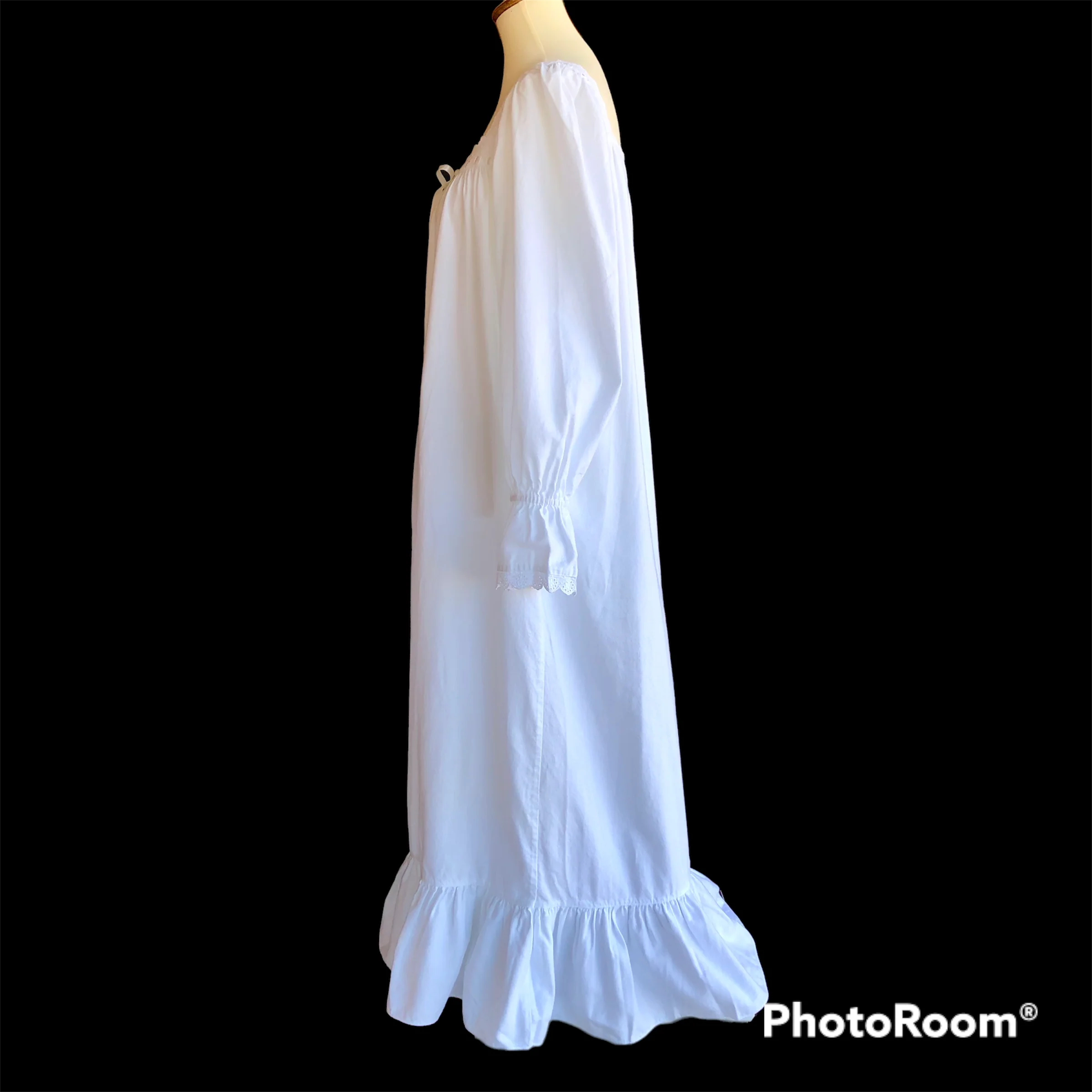 90s/00s White Flannel Nightgown Country Prairie Cottage By Victoria's Secret - Image 6