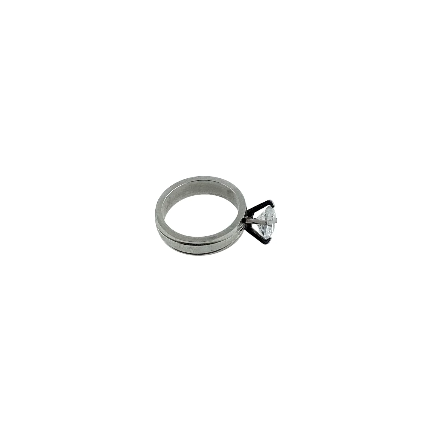 90s/00s Woman Cz Stainless Steel Solitaire Ring - Image 13