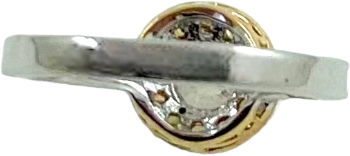 90s/00s Woman Stainless Steel Cz Halo Cocktail Ring - Image 2