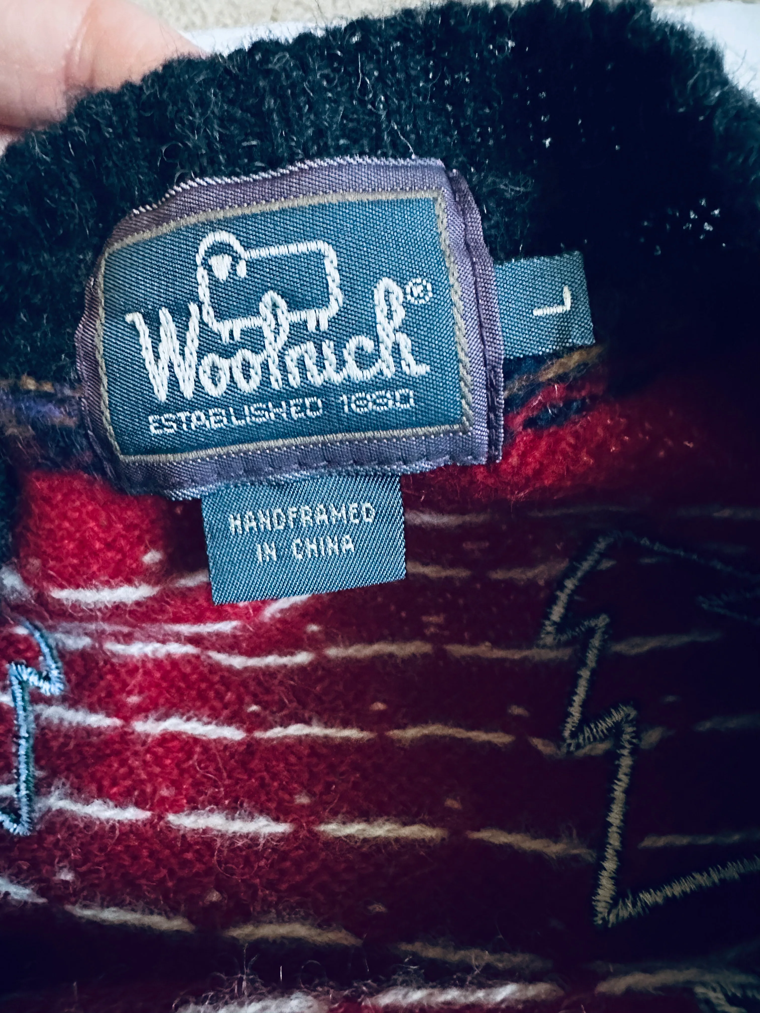 90s/00s Wool Fair Isle Christmas Tree Embroidered Sweater By Woolrich - Image 5