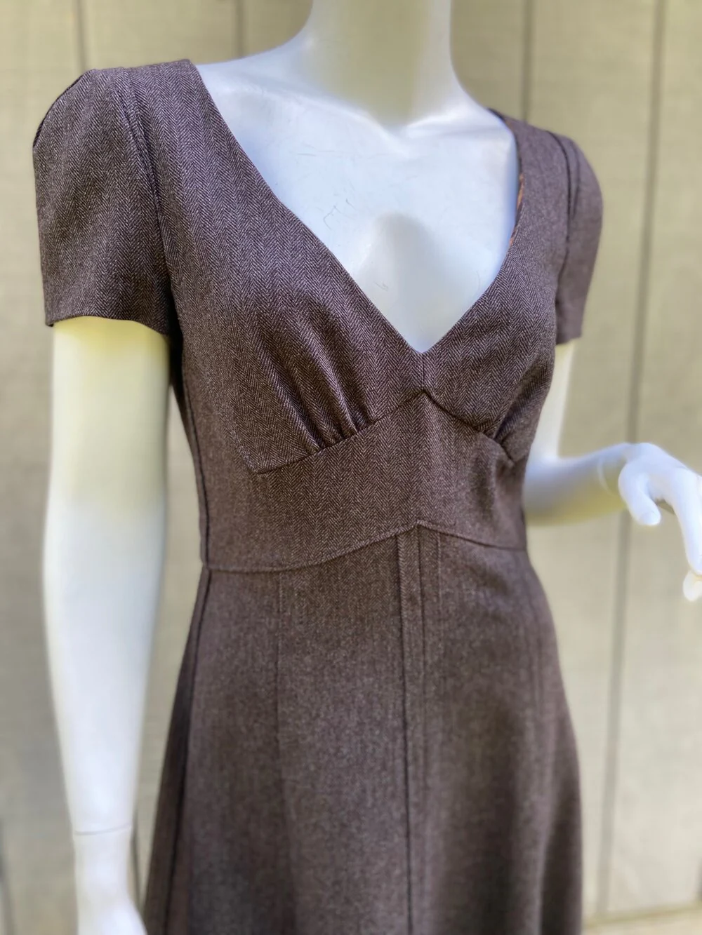 90s/00s Wool Tweed Dress By Dolce and Gabbana - Image 4