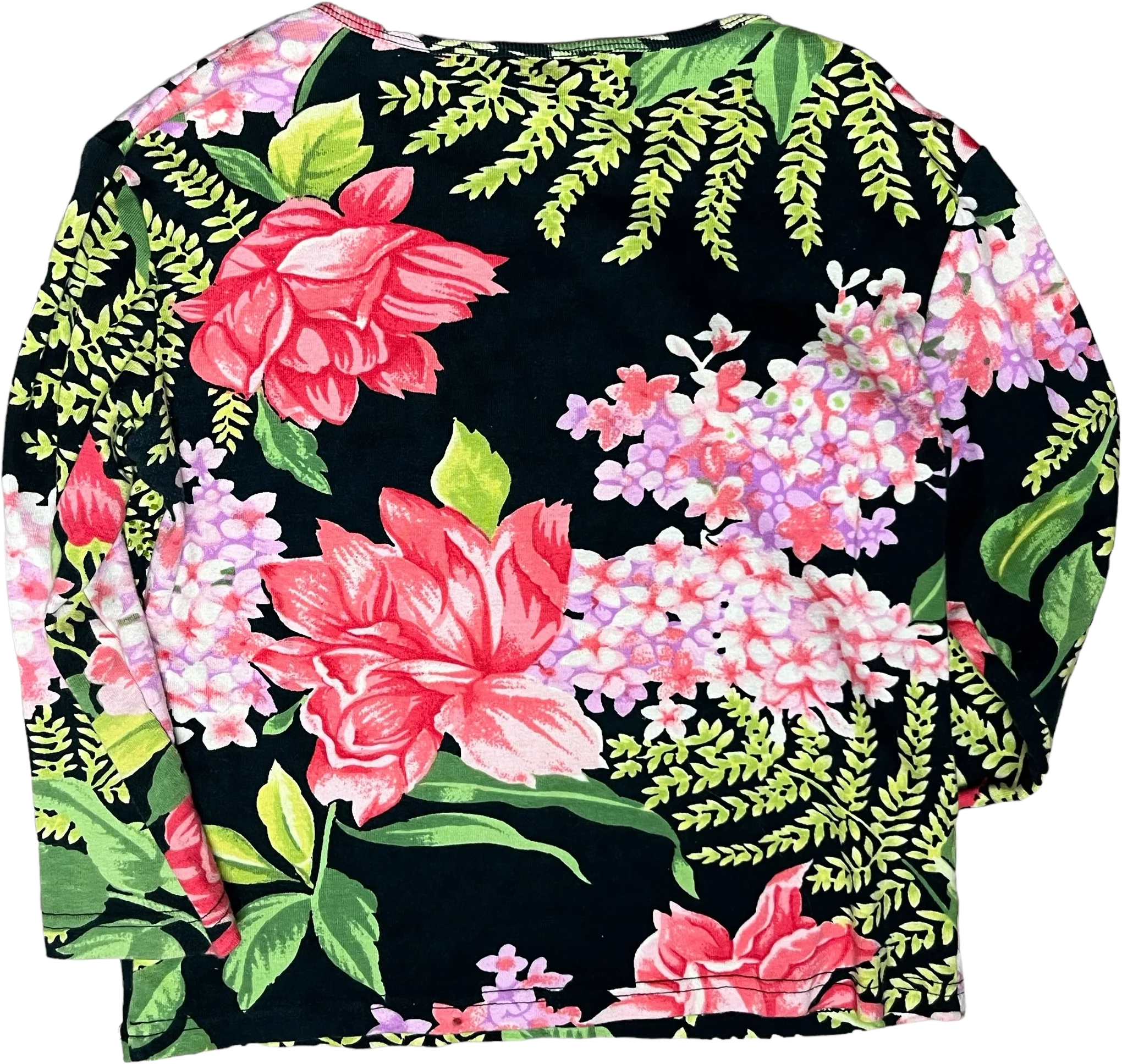 90s/00s Y2 K Floral Tropical Sequined Top - Image 2