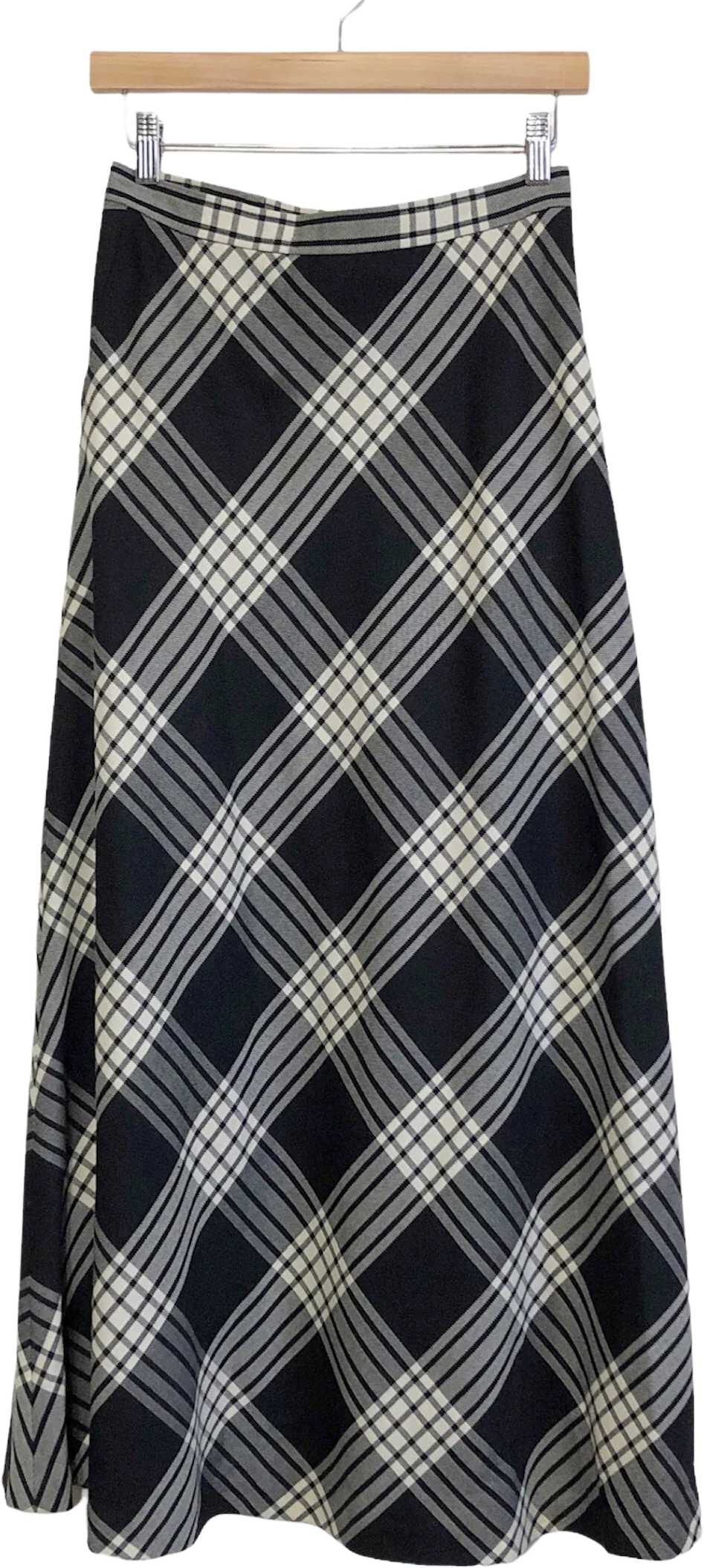 90s 100% Wool Plaid Maxi Skirt By Ralph Lauren - Image 2