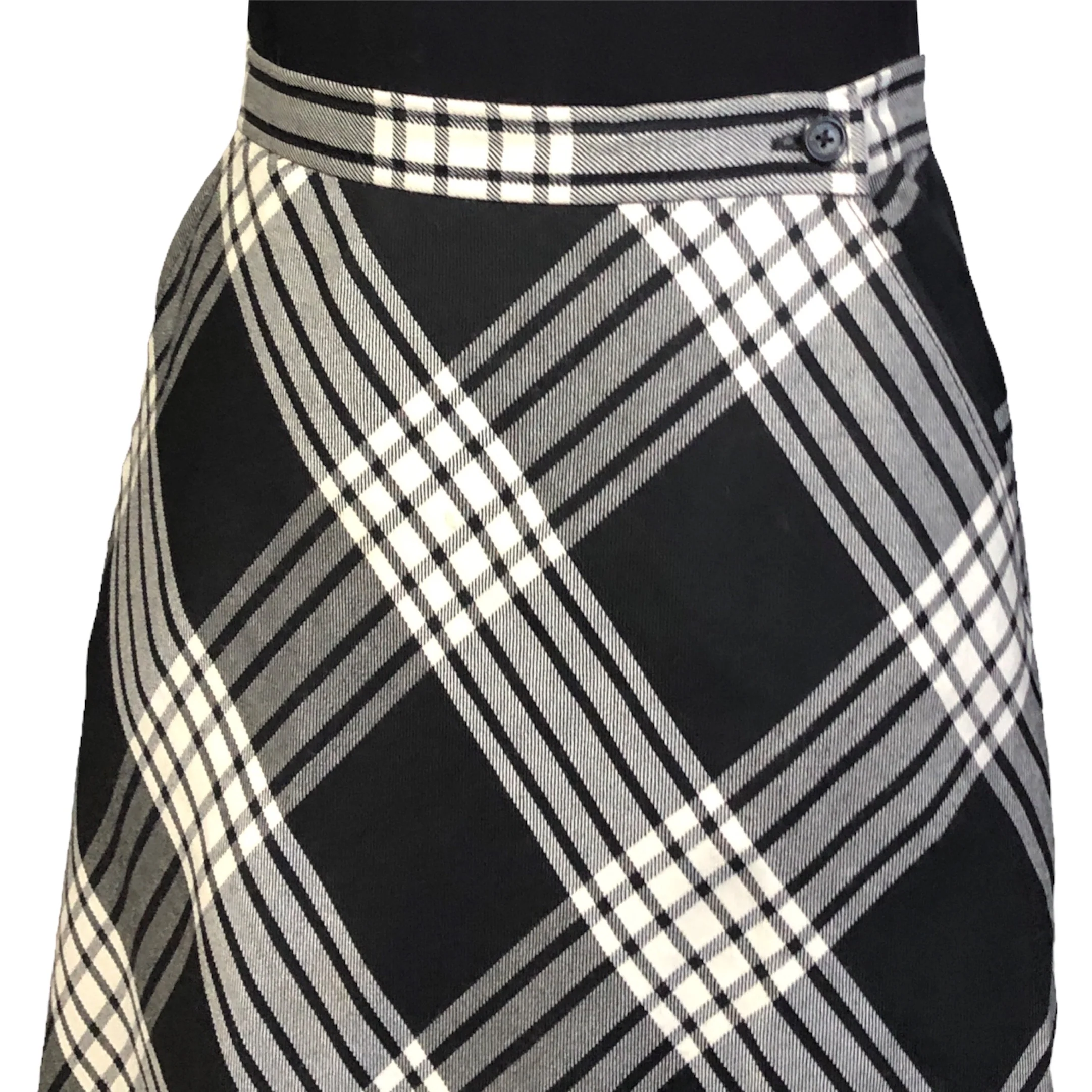 90s 100% Wool Plaid Maxi Skirt By Ralph Lauren - Image 4