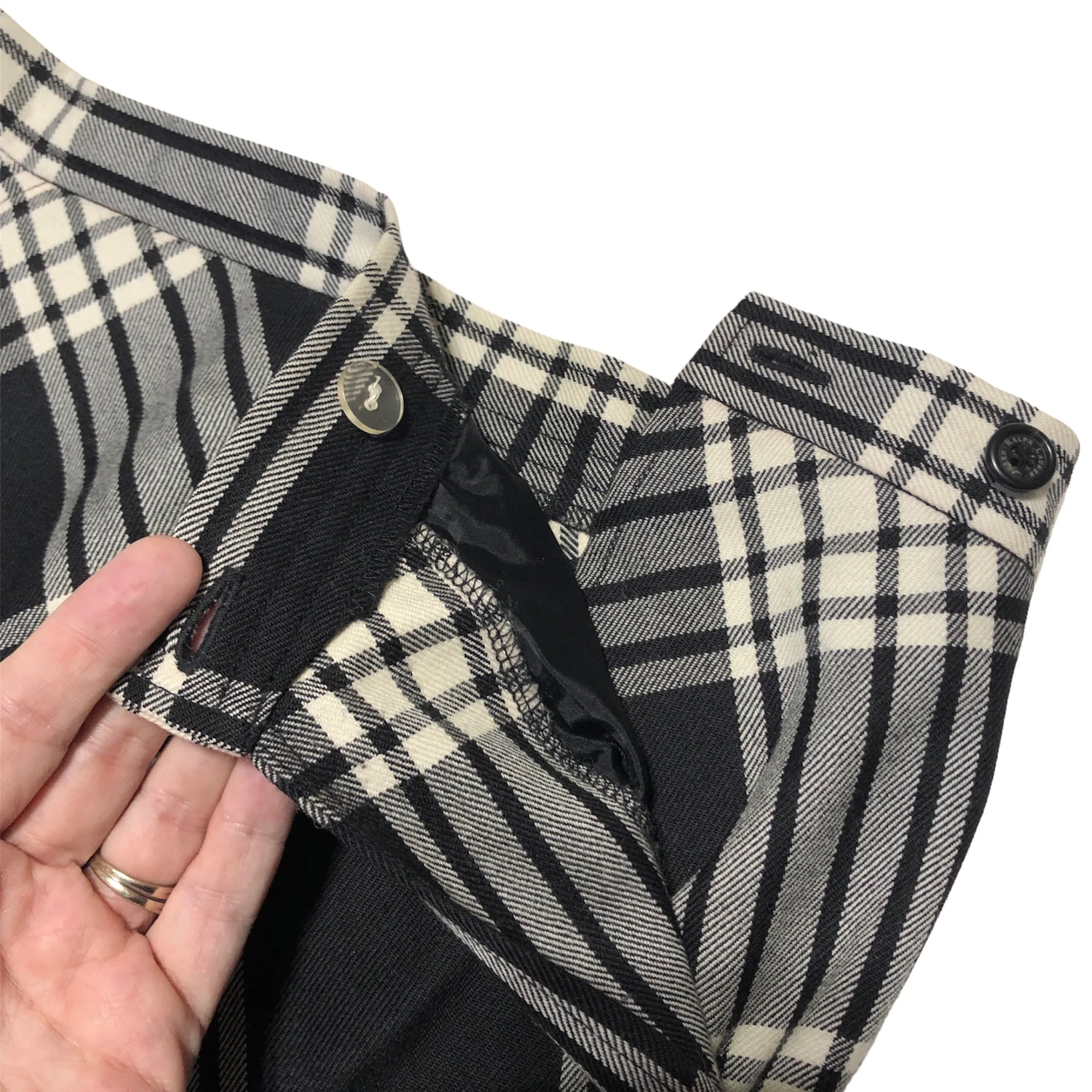 90s 100% Wool Plaid Maxi Skirt By Ralph Lauren - Image 8