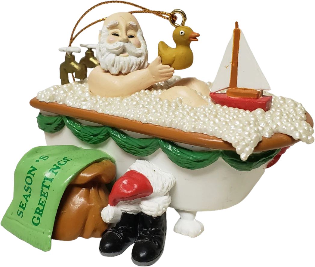 90s 1992 1st Ed. Squeaky Clean Santa Claus Ornament By Christmas Charmers