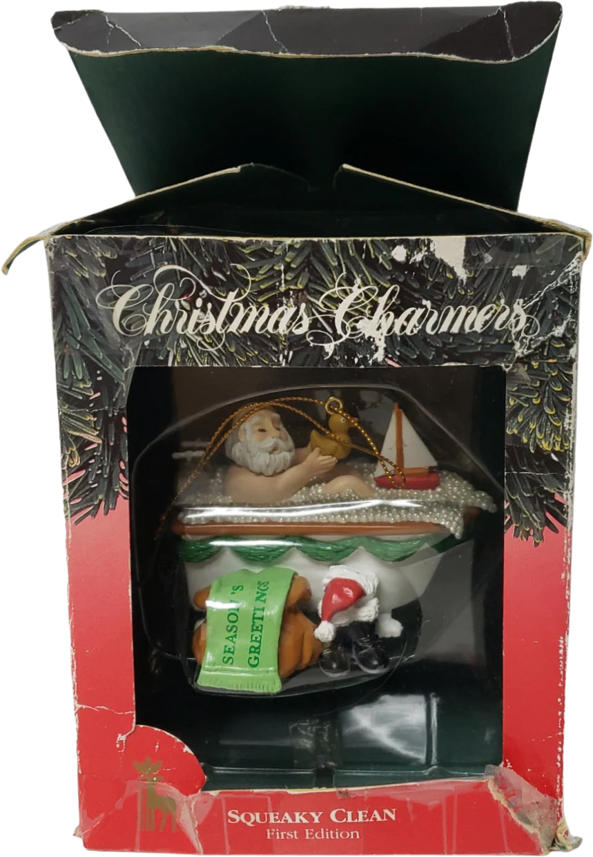 90s 1992 1st Ed. Squeaky Clean Santa Claus Ornament By Christmas Charmers - Image 2