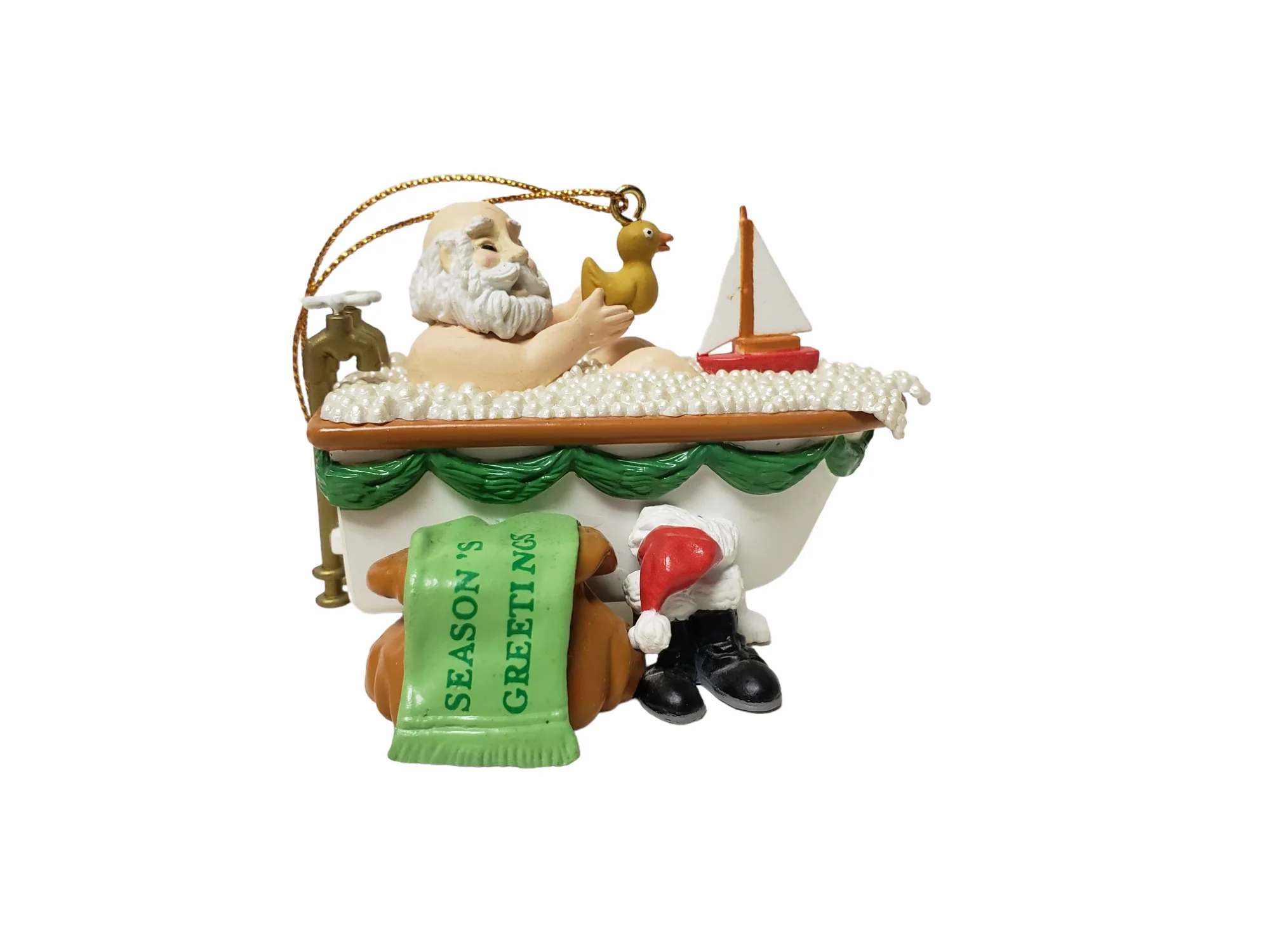 90s 1992 1st Ed. Squeaky Clean Santa Claus Ornament By Christmas Charmers - Image 3