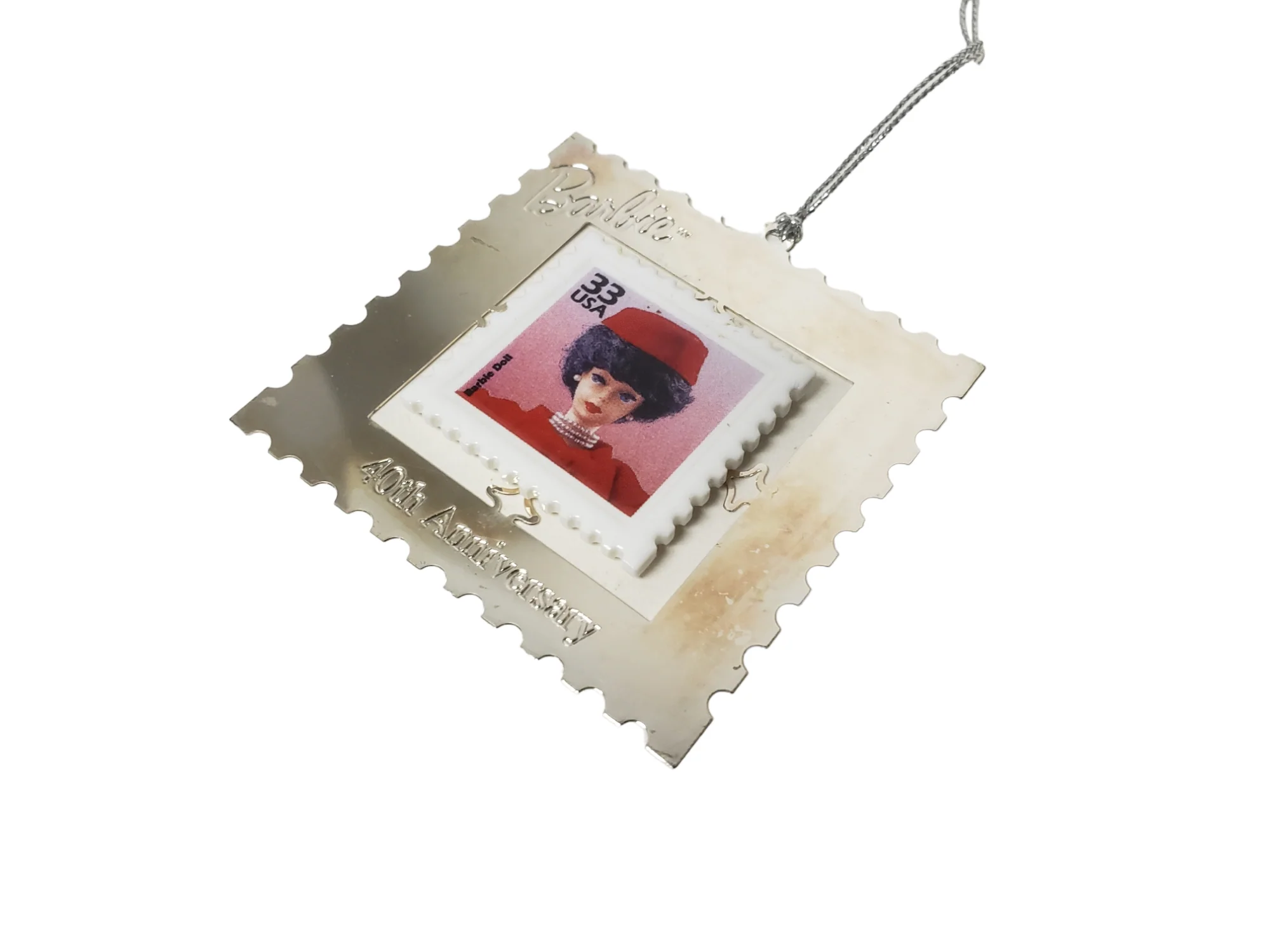 90s 1999 Silken Frame Barbie Keepsake Ornament By Hallmark - Image 4