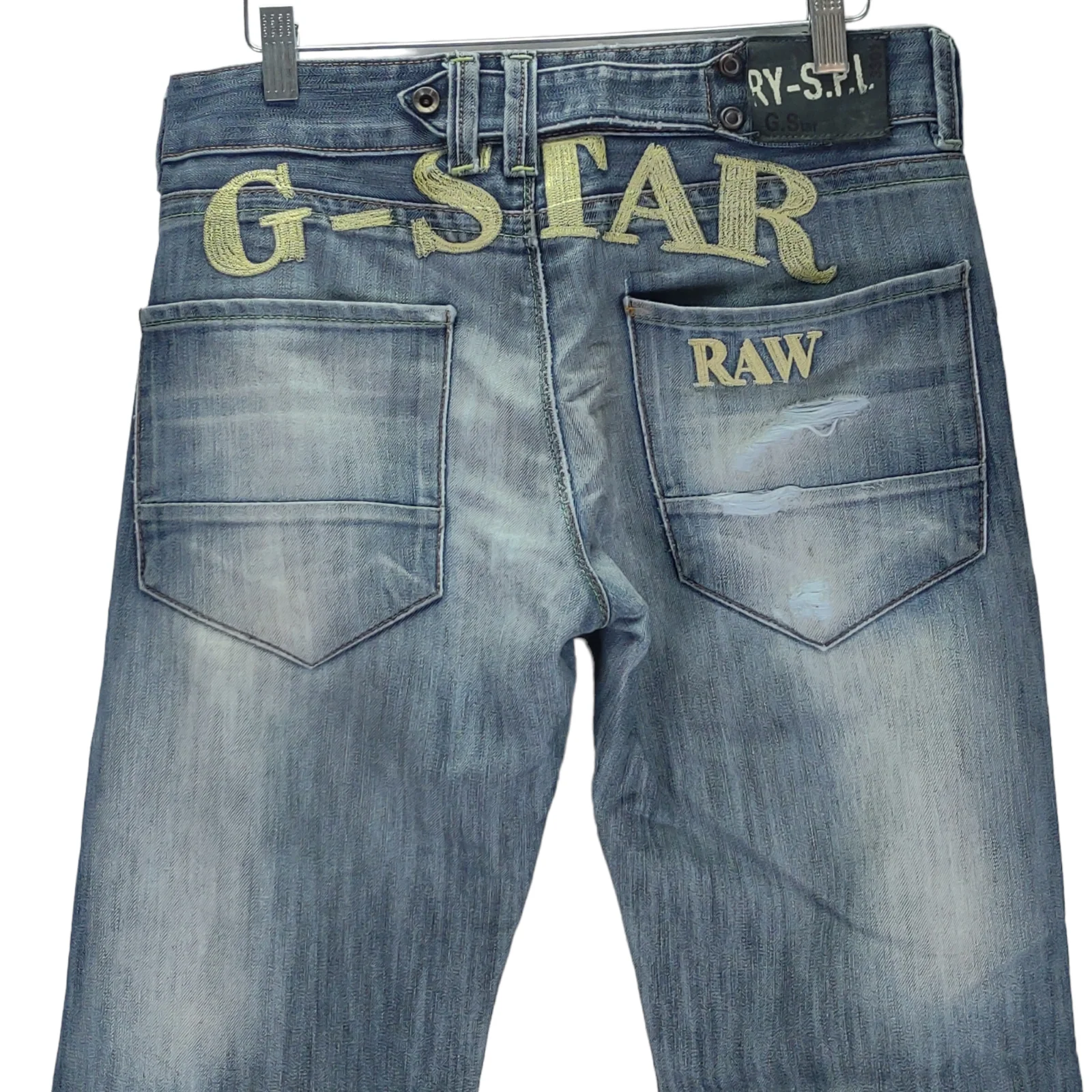 90s 3301 Spell Out Relaxed Striaght Jeans 31x31 Buckle By G Star Raw - Image 3