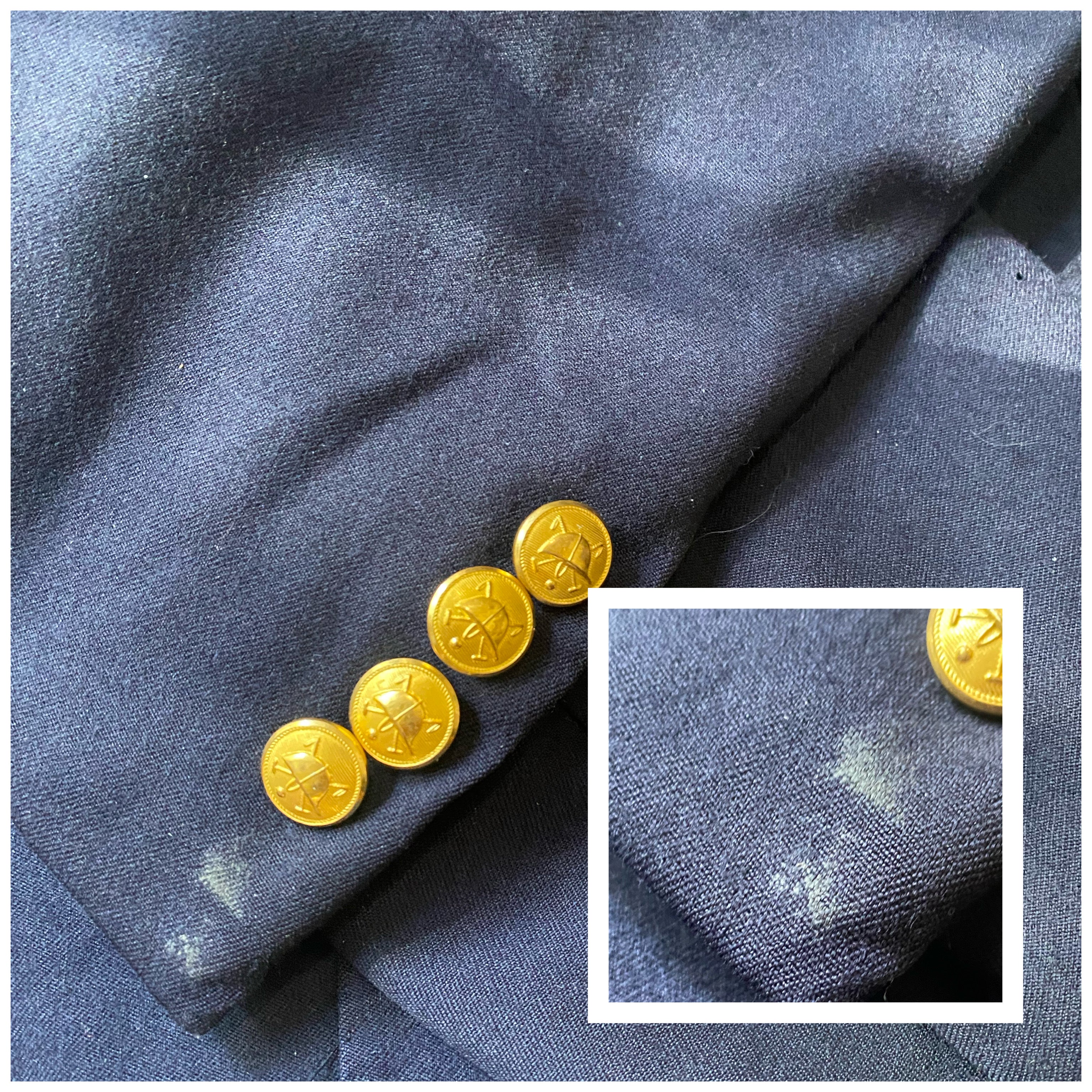 90s 42r Wool Blazer Sports Jacket Navy Gold Buttons By Polo Ralph Lauren - Image 6
