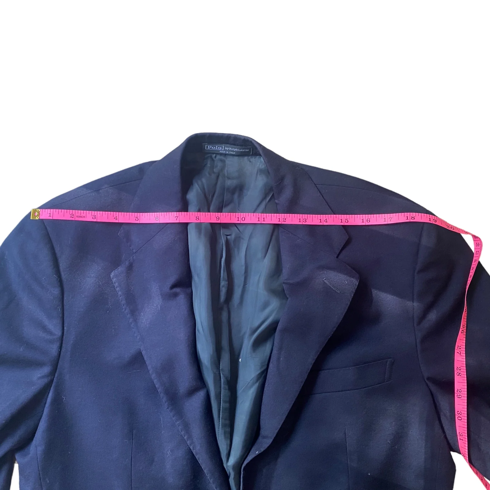 90s 42r Wool Blazer Sports Jacket Navy Gold Buttons By Polo Ralph Lauren - Image 8