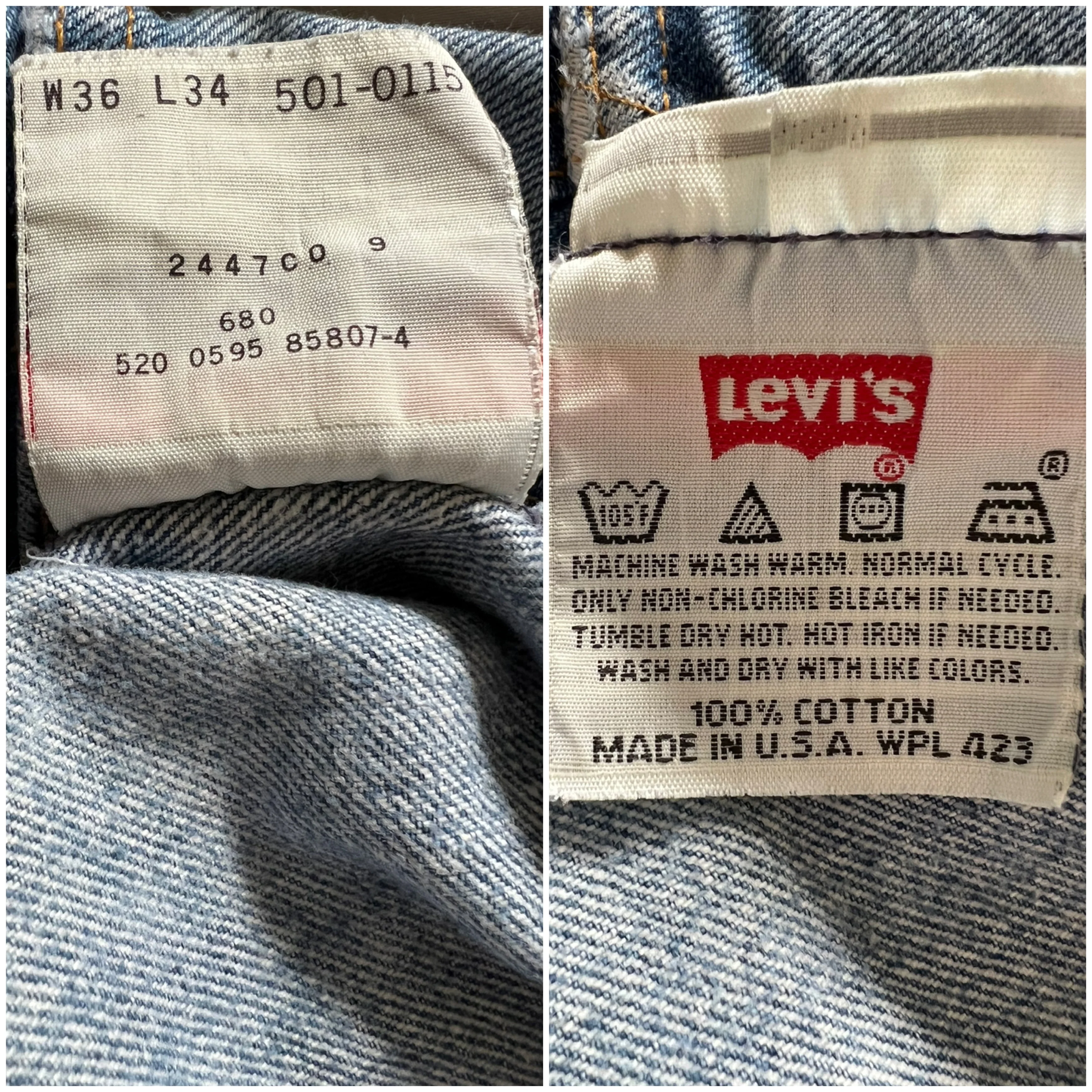 90s 501 Vintage Denim Jeans 34x30 By Levi's - Image 4