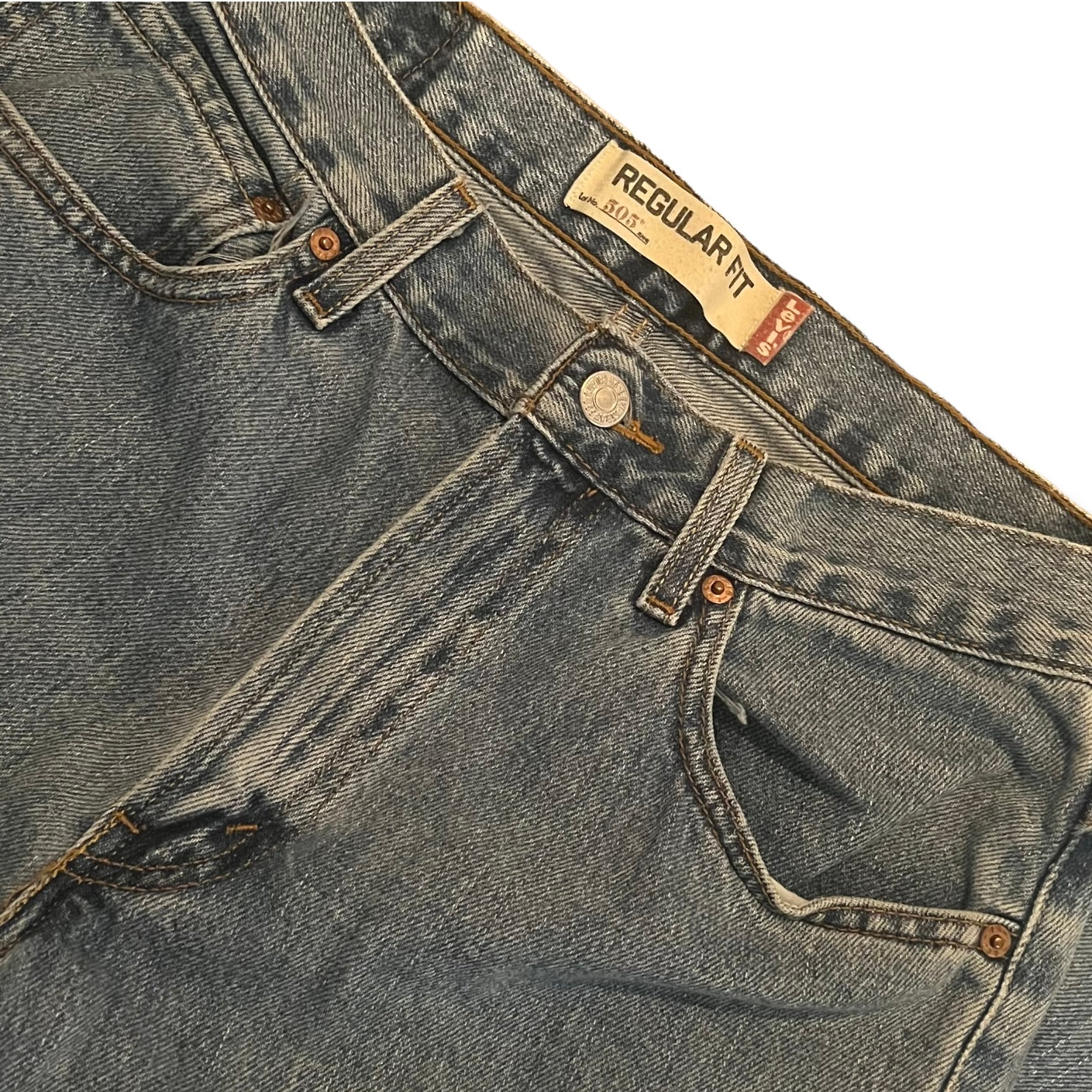 90s 505 Regular Fit Light Wash, Waist Measures 30 By Levi's - Image 4