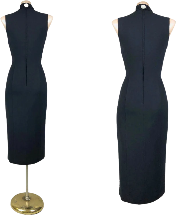 90s 50s Style Vintage Wiggle Dress Rhinestone Accent By N.r.1 - Image 2