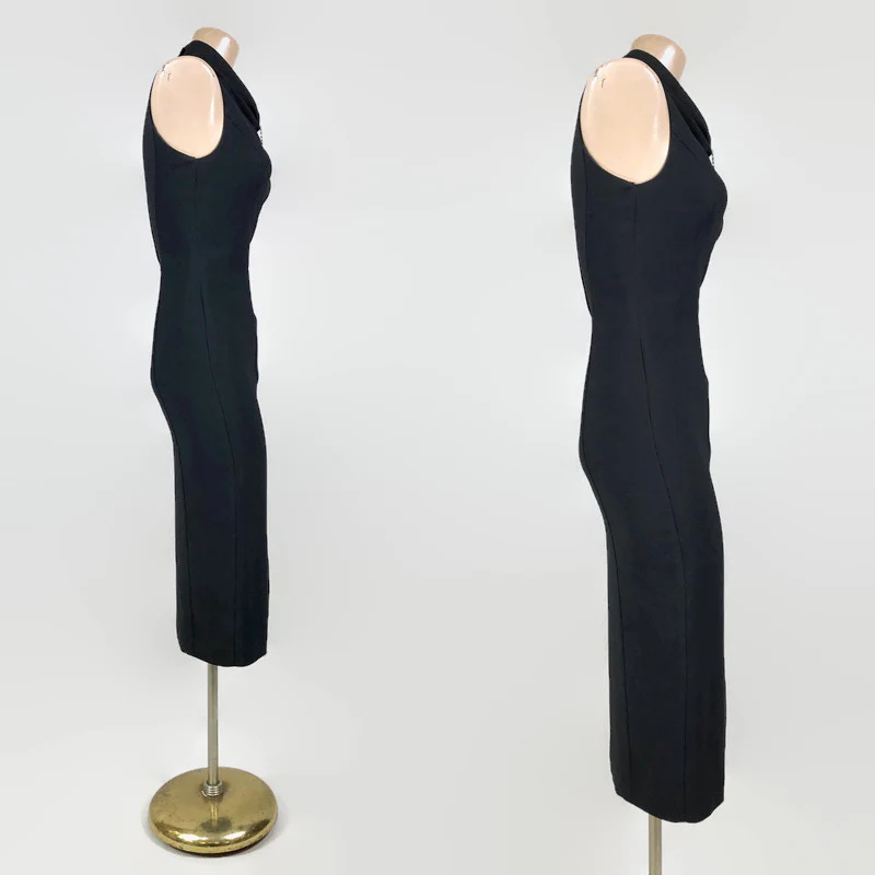 90s 50s Style Vintage Wiggle Dress Rhinestone Accent By N.r.1 - Image 7