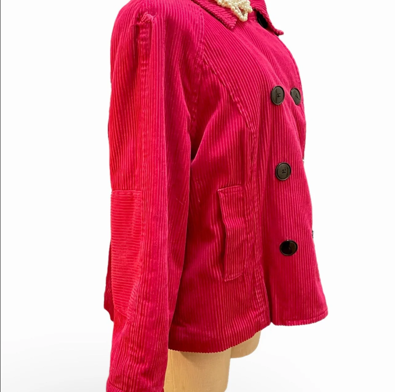 90s Pink  Double Breasted Peacoat by Tommy Hilfiger - Image 3