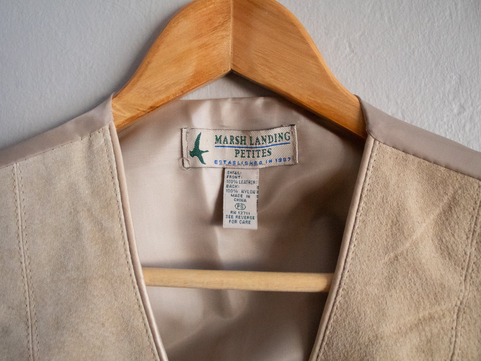 90s Tan Suede Button Up Vest Small by Marsh Landing - Image 6