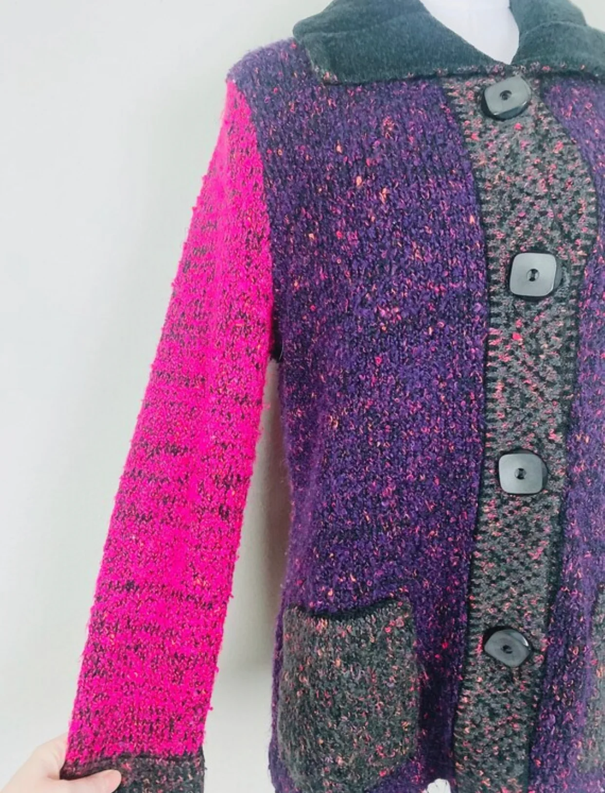 90s Vintage Laura Ashley Acrylic Up Cardigan by Laura Ashley - Image 4