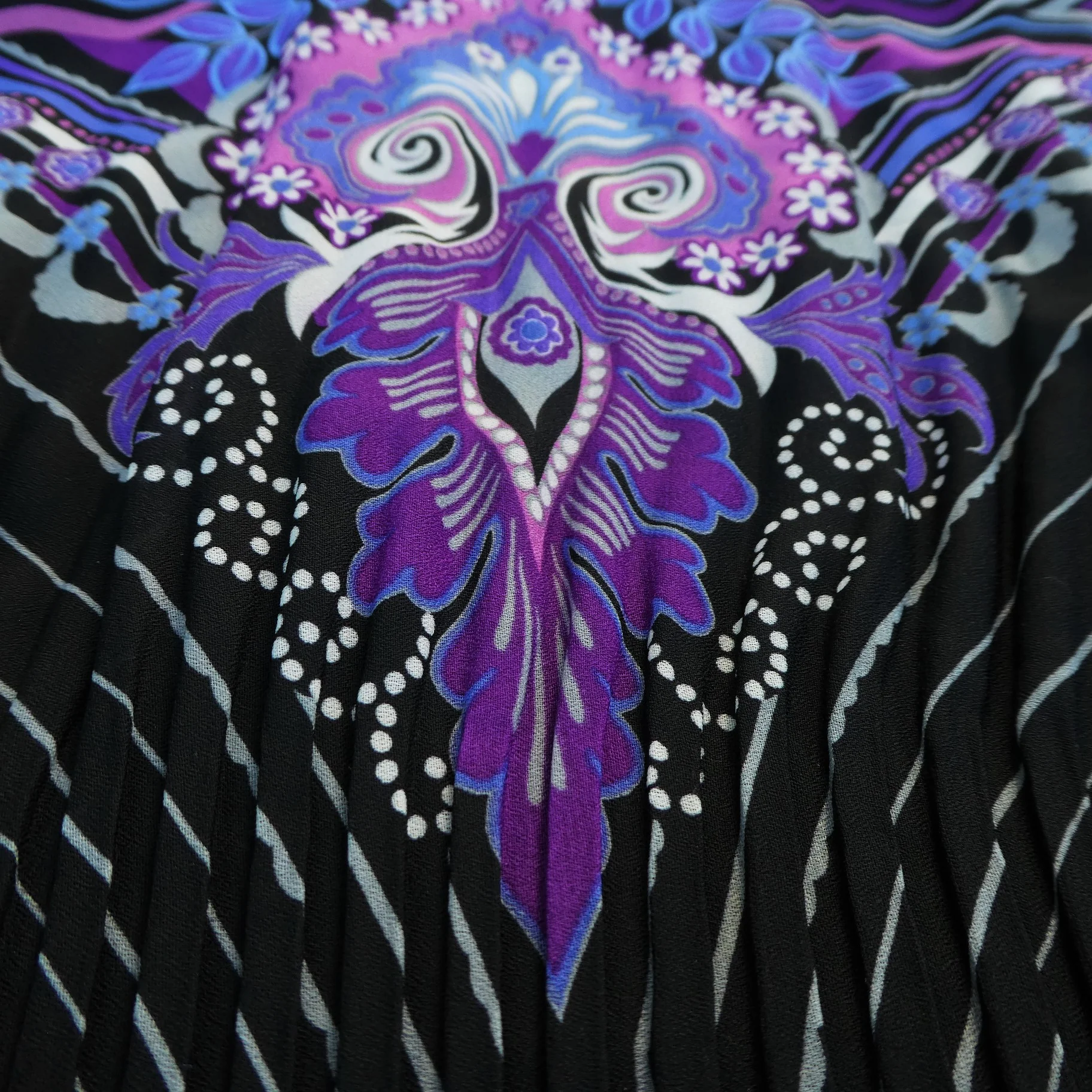 90s Accordion Line Pull On Skirt Damask Bord L By Allison Taylor - Image 3