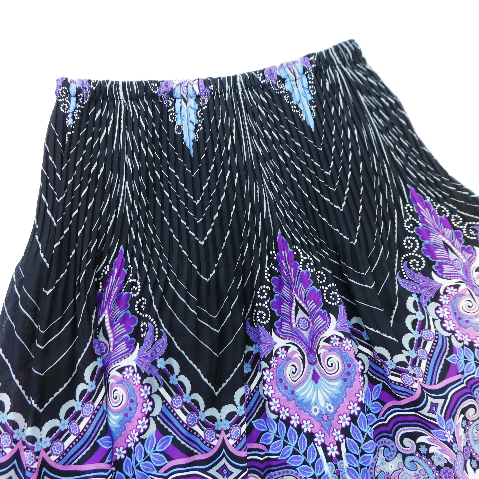 90s Accordion Line Pull On Skirt Damask Bord L By Allison Taylor - Image 4