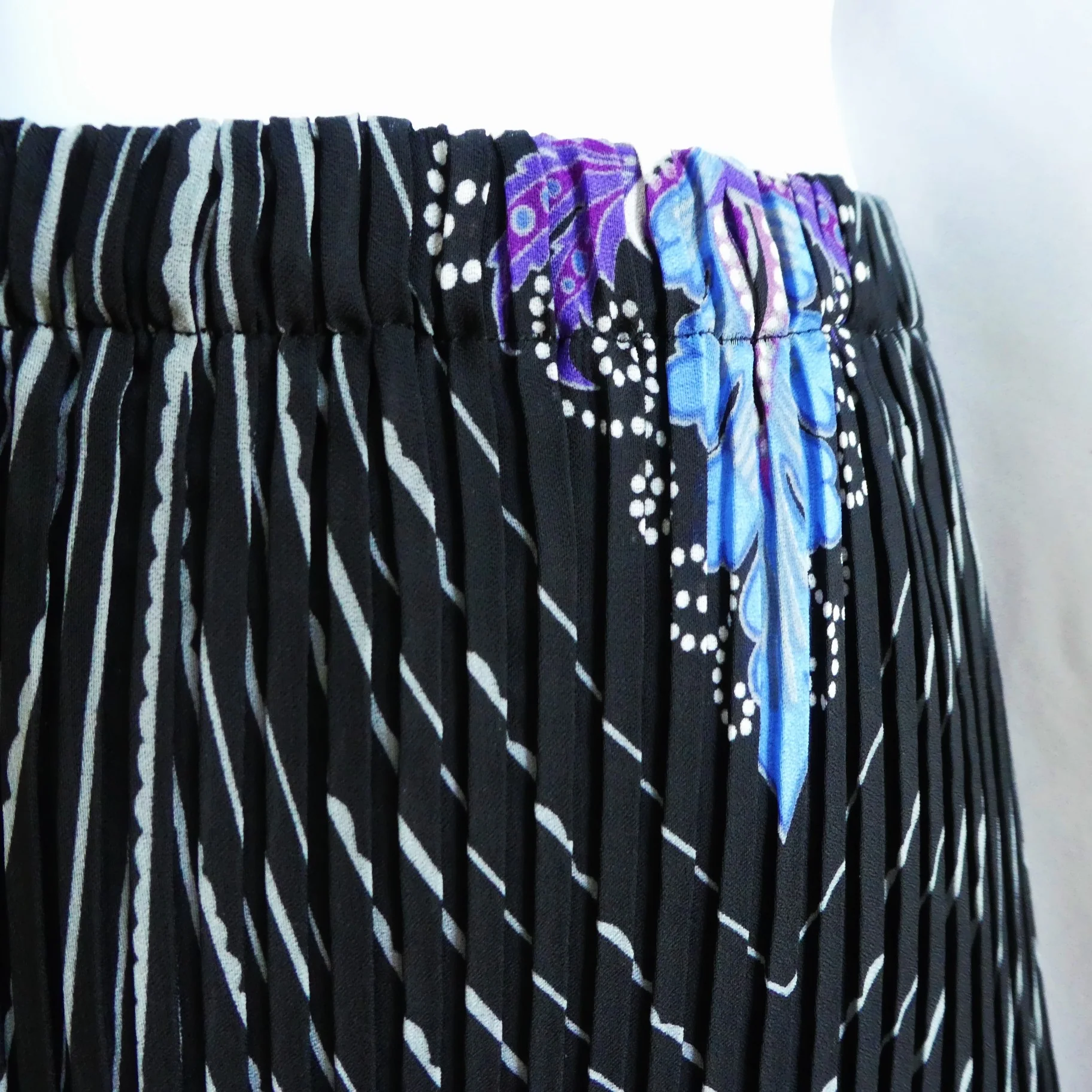 90s Accordion Line Pull On Skirt Damask Bord L By Allison Taylor - Image 5