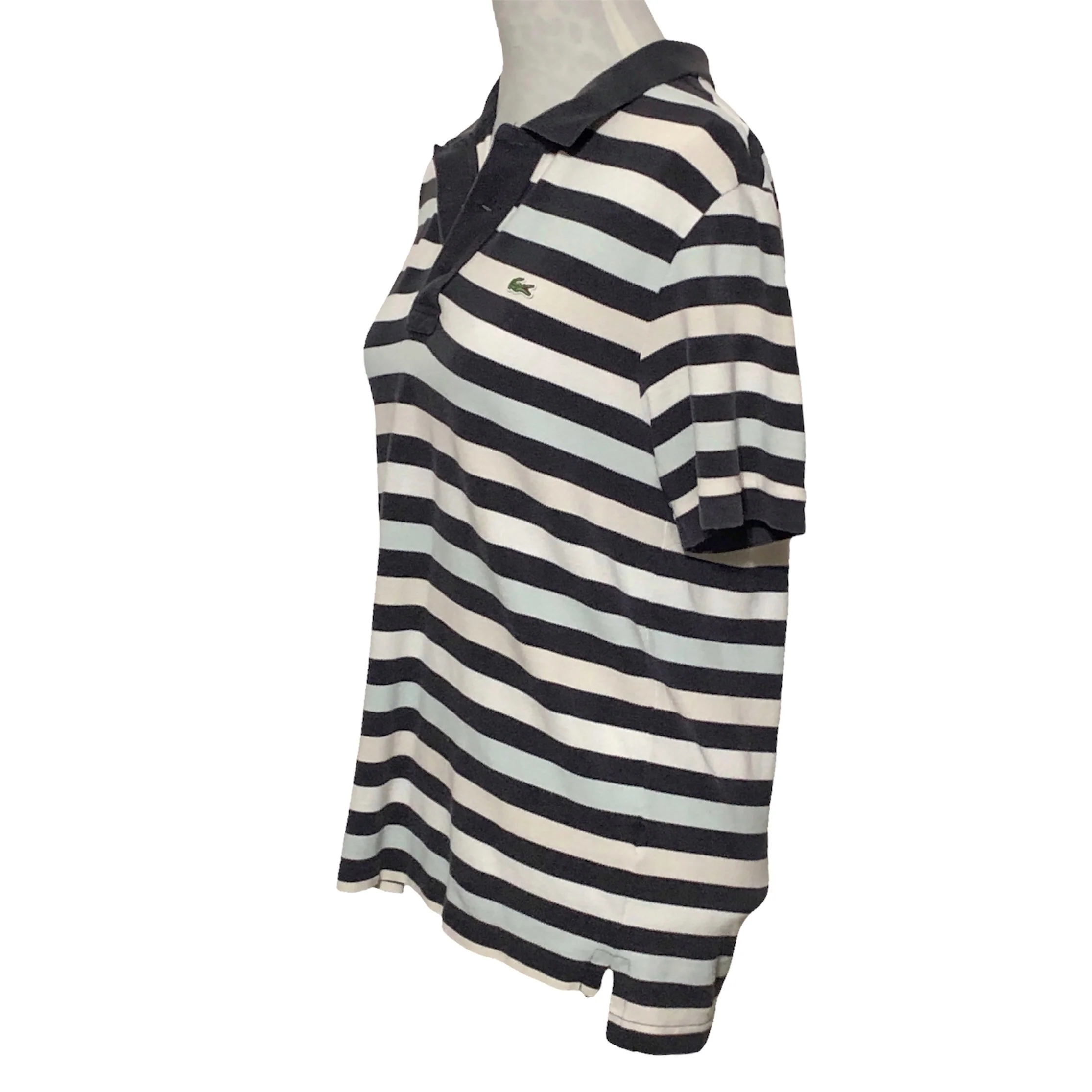 90s Alligator Logo Striped Polo Shirt By Lacoste - Image 4