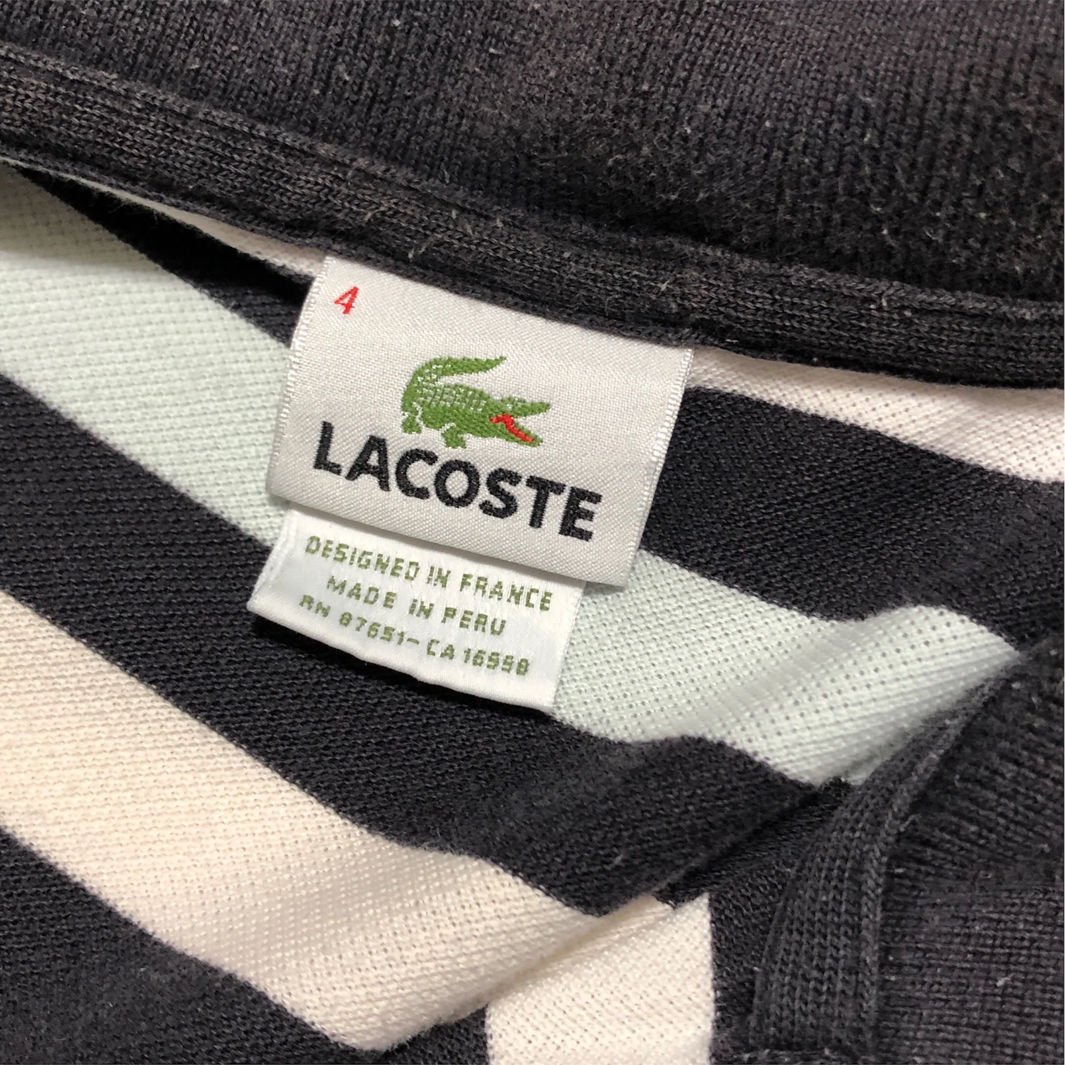 90s Alligator Logo Striped Polo Shirt By Lacoste - Image 6