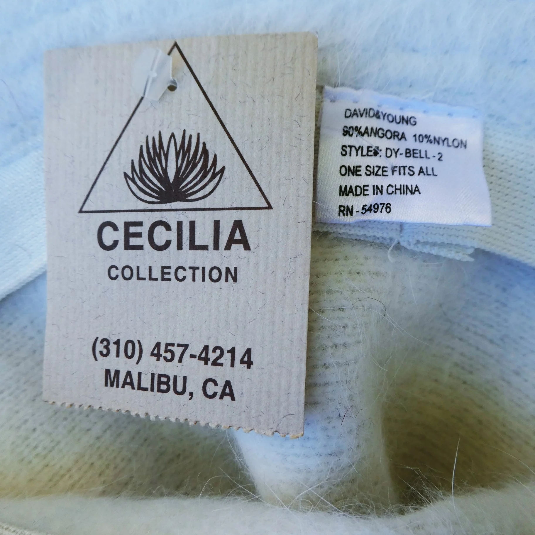 90s Angora Nylon Bucket Hat Fuzzy Ultra Soft By David & Young - Image 3