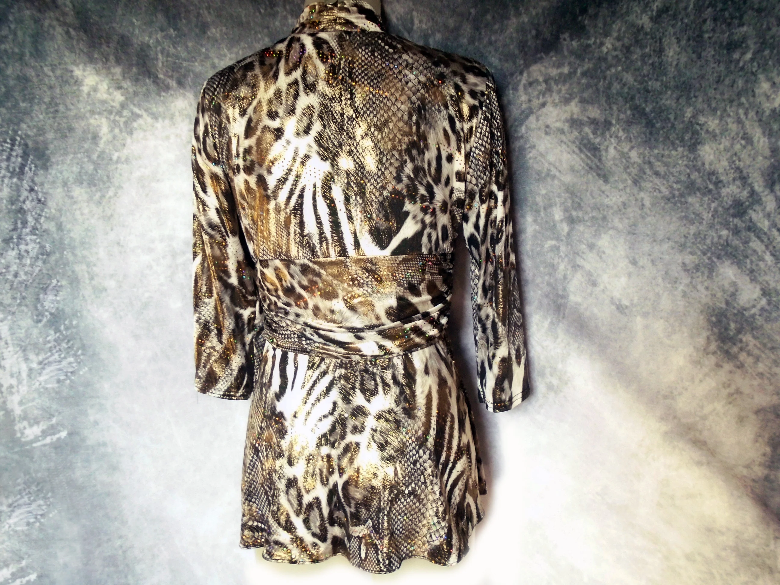 90s Animal Print Sparkle Jacket With Black Tank By R&M Richards - Image 2