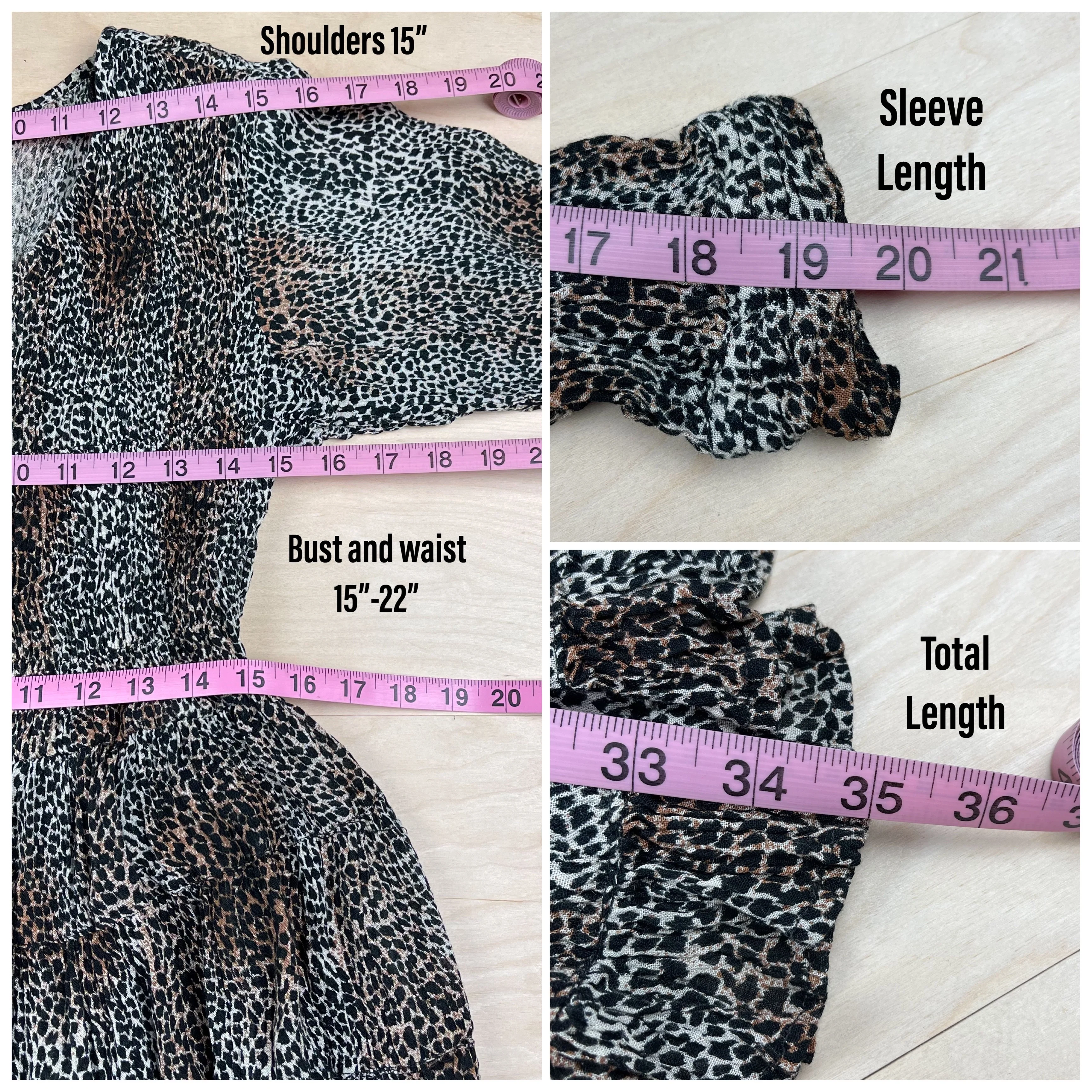 90s Animal Print Long Sleeve Babydoll Mini Dress By M.p.h. - Image 8