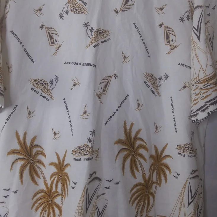 90s Antigua Barbuda Print Camp Shirt By Island Expressions - Image 5